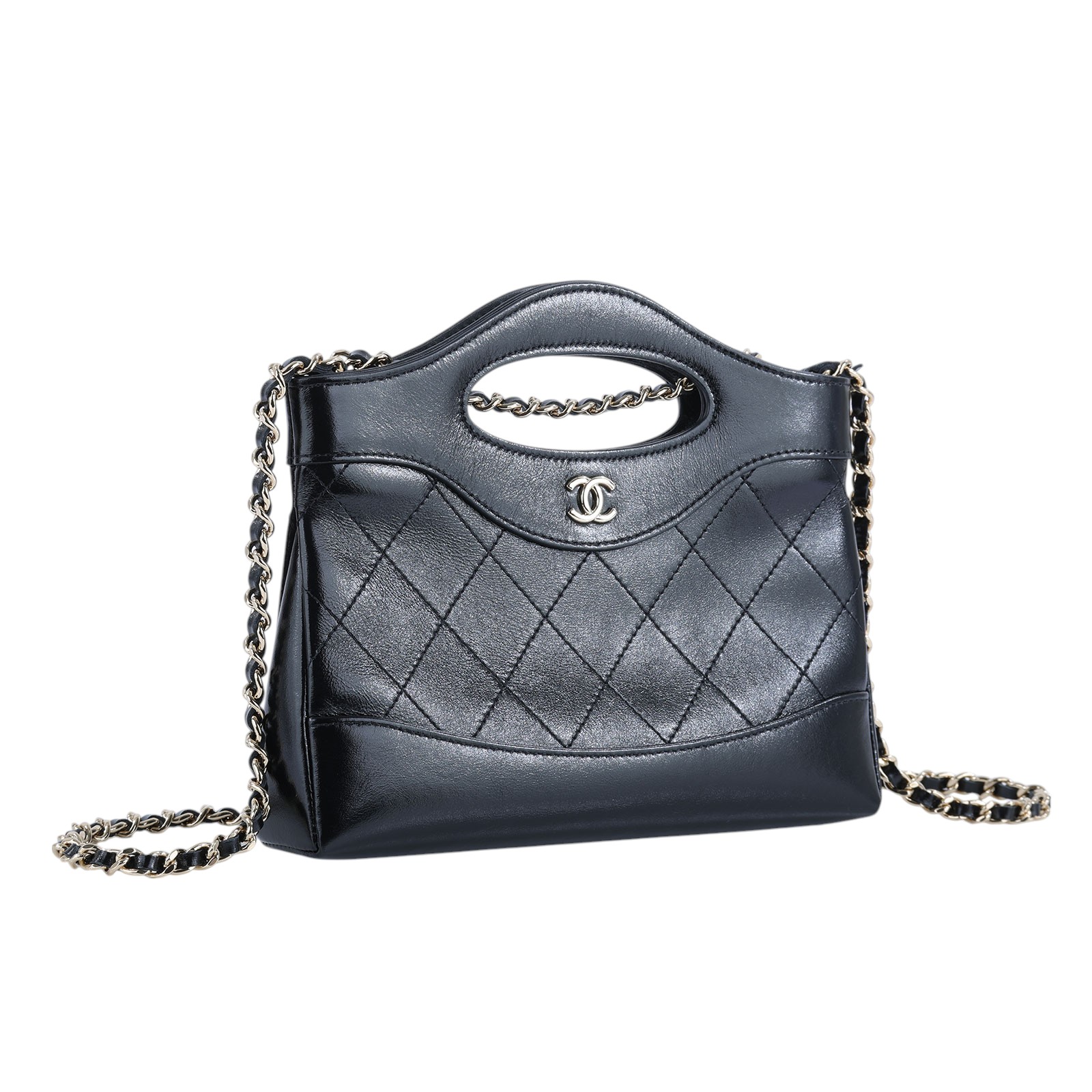 香奈兒 CHANEL CC Logo 31包 菱格紋 鍊帶 肩背 手提包 AS4133 晶片款 黑31包 MINI 原廠盒子/防塵袋