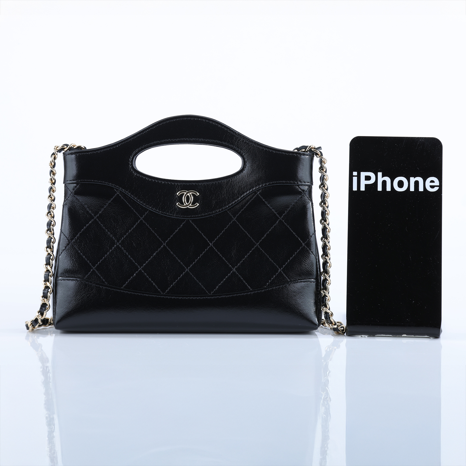 香奈兒 CHANEL CC Logo 31包 菱格紋 鍊帶 肩背 手提包 AS4133 晶片款 黑31包 MINI 原廠盒子/防塵袋