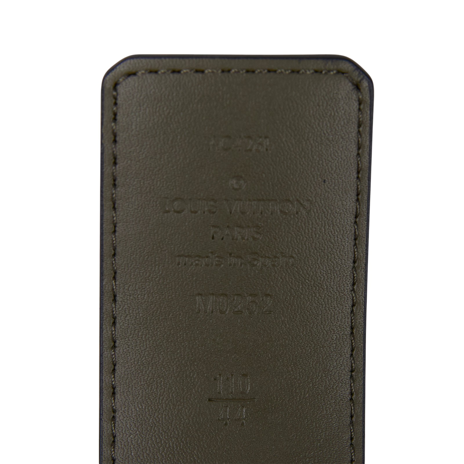 路易威登 LOUIS VUITTON LV Initiales 40毫米 雙面皮帶 M0252Q 黑原花拚綠皮帶 #110 原廠盒子/防塵袋