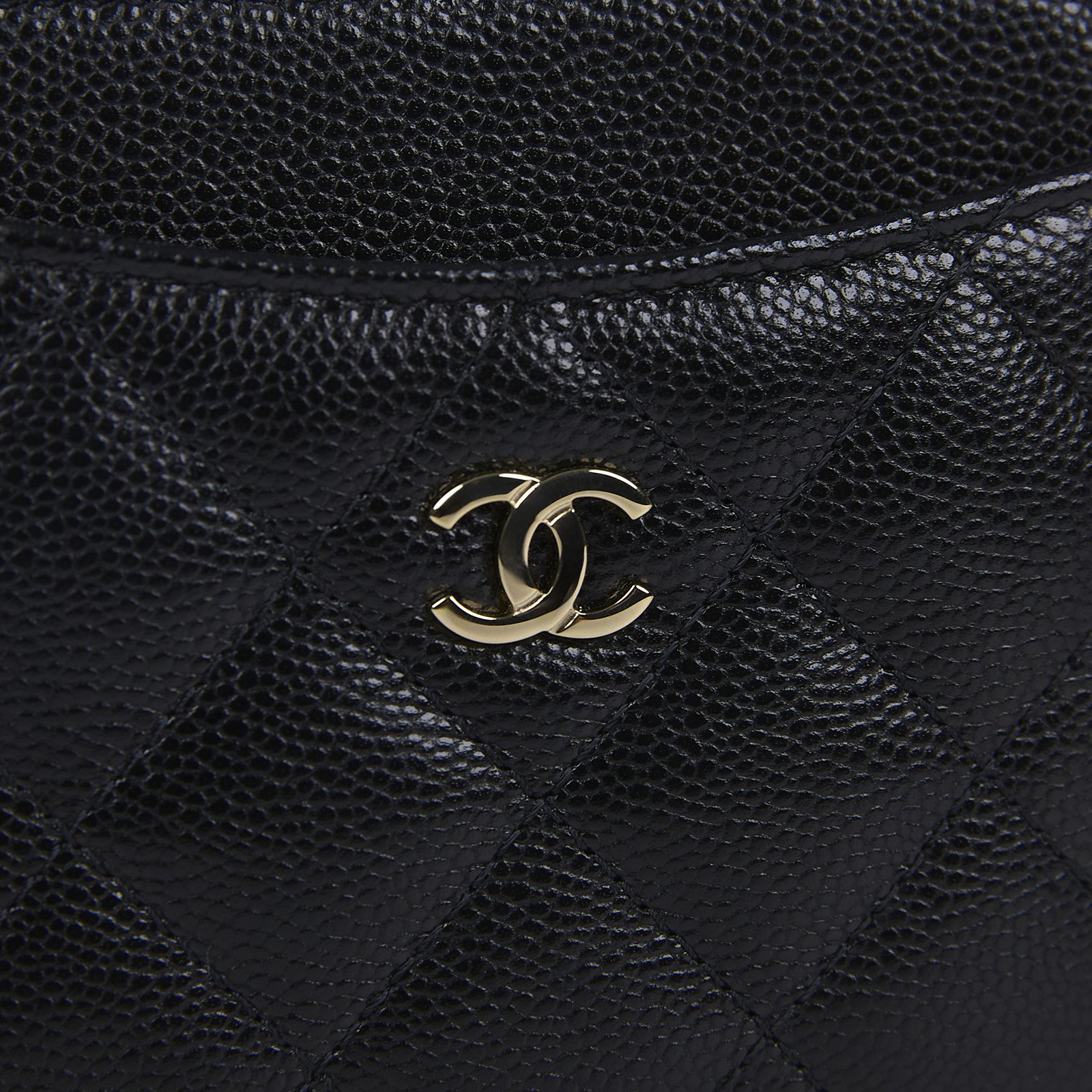 香奈兒 CHANEL C Logo 5卡 拉鍊 零錢包 AP2061 黑荔枝吐司零錢包 原廠盒子/防塵袋