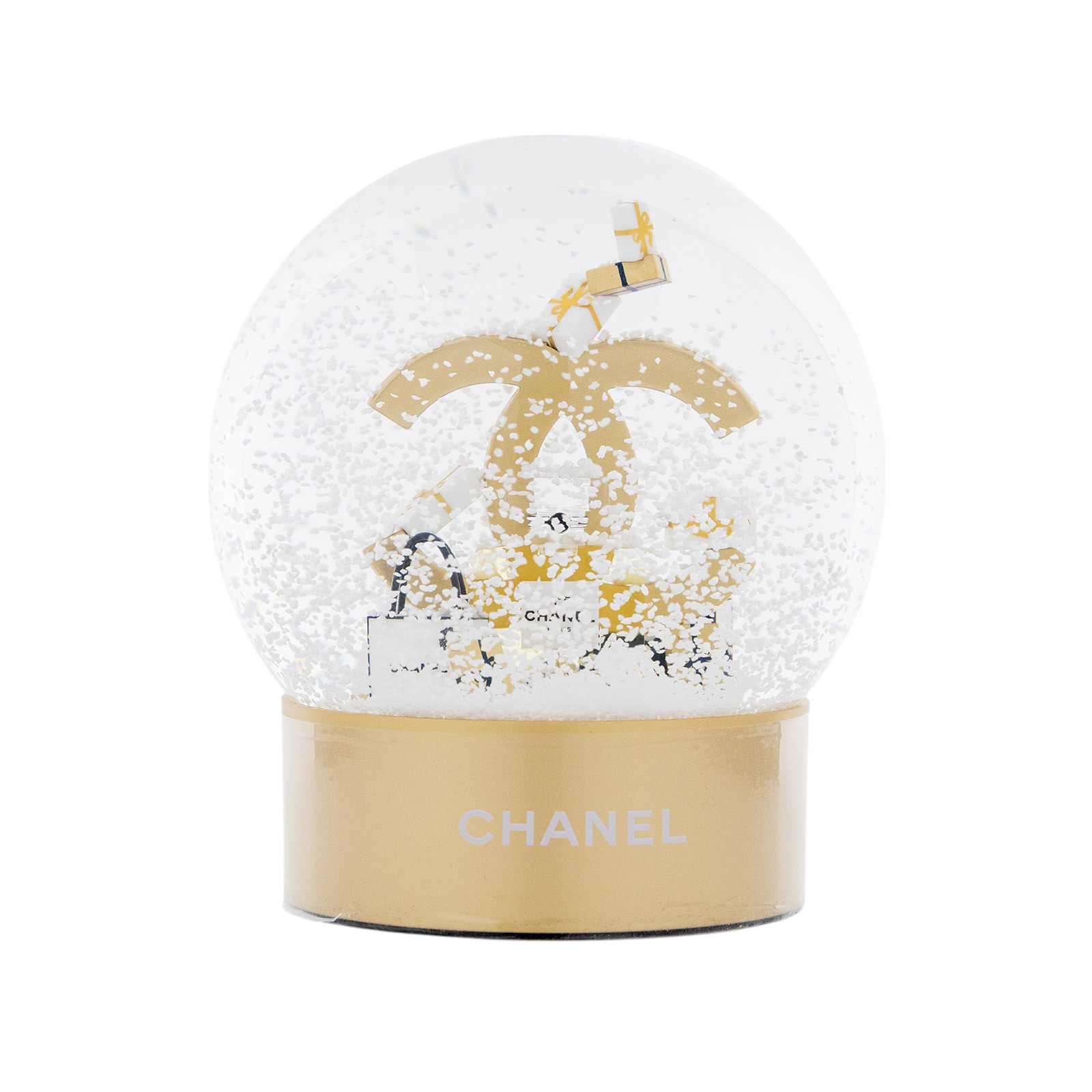 香奈兒 CHANEL N°5 香水瓶雪花球 2023年 聖誕節  白購物袋水晶球 原廠盒子
