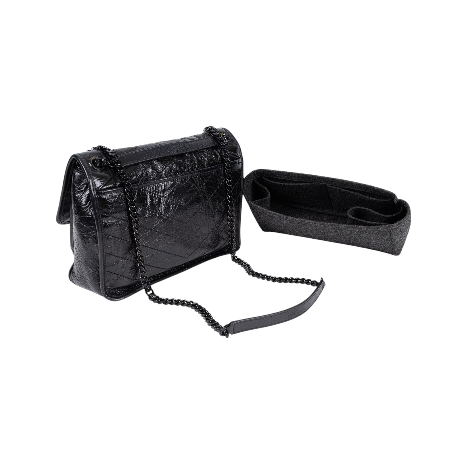 聖羅蘭 YSL SAINT LAURENT Niki 復古皮革 中型手袋 6331840EN08 黑SO BLACK NIKI中號 防塵袋