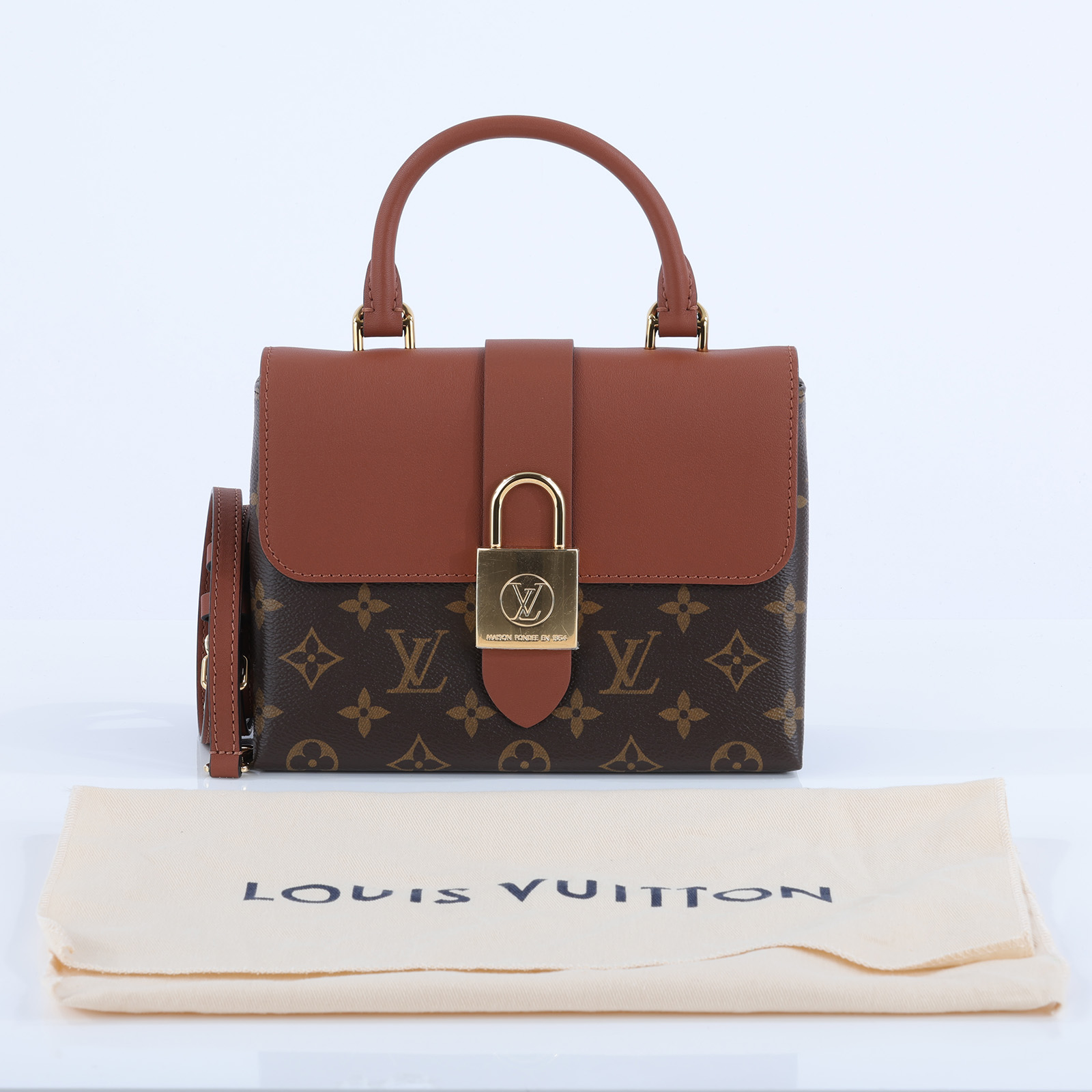 路易威登 LOUIS VUITTON Locky BB 手提包 焦糖色 M44654 晶片款 原花LOCKY BB 防塵袋/背帶