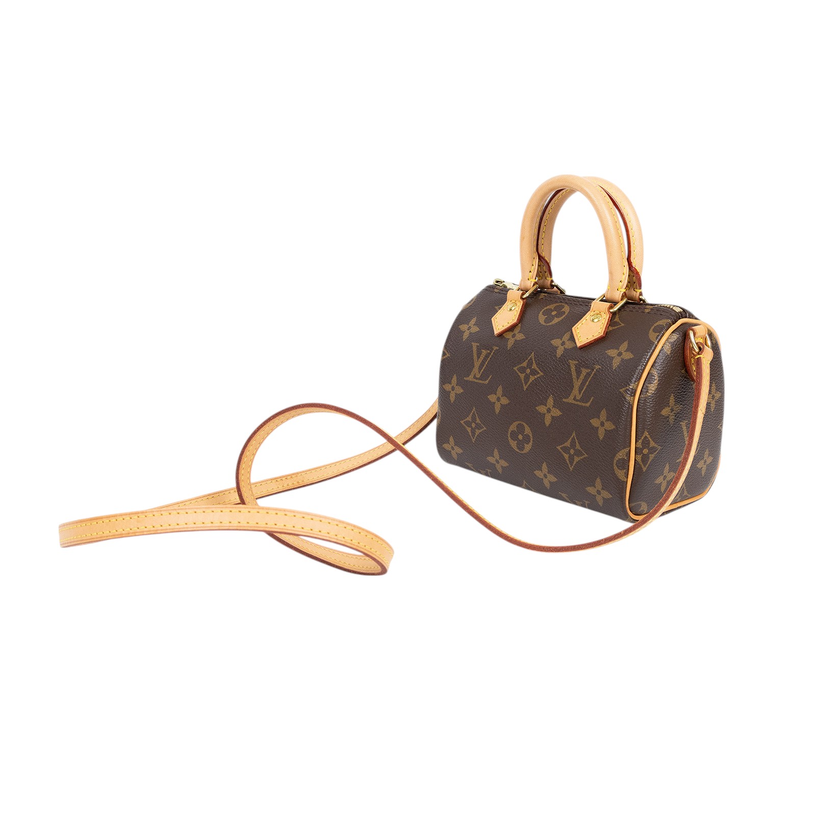 路易威登 LOUIS VUITTON Nano Speedy 經典帆布 手提 斜背 波士頓包 M61252  原廠盒子/防塵袋/購買證明