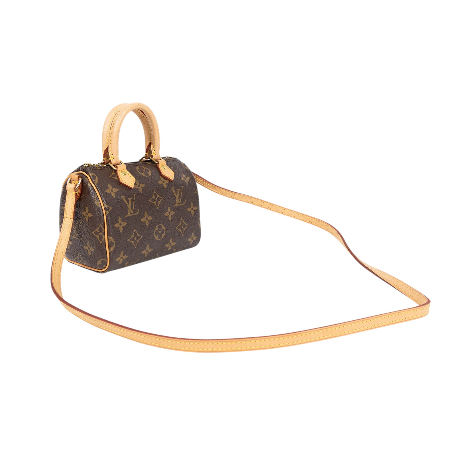 路易威登 LOUIS VUITTON Nano Speedy 經典帆布 手提 斜背 波士頓包 M61252  原廠盒子/防塵袋/購買證明