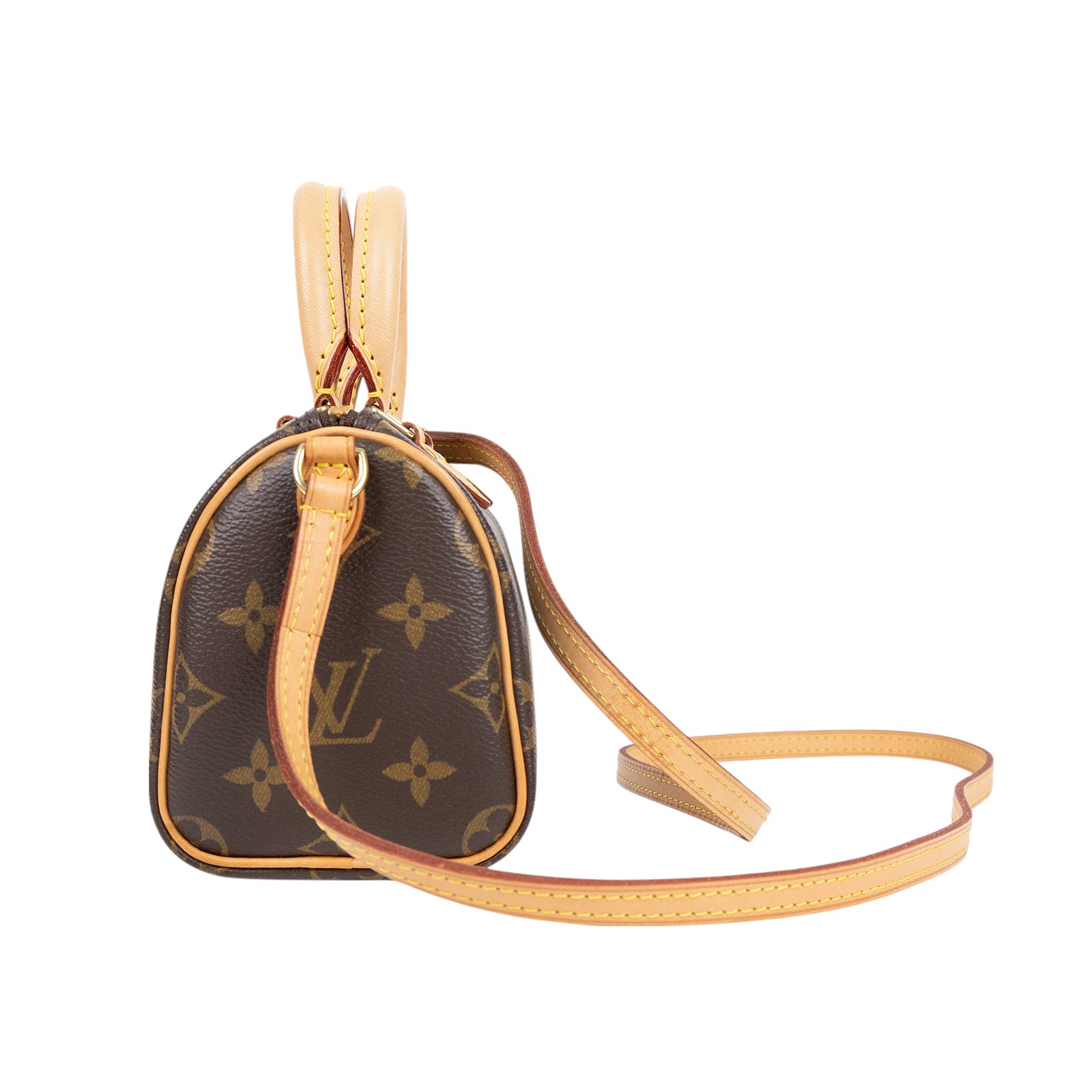 路易威登 LOUIS VUITTON Nano Speedy 經典帆布 手提 斜背 波士頓包 M61252  原廠盒子/防塵袋/購買證明