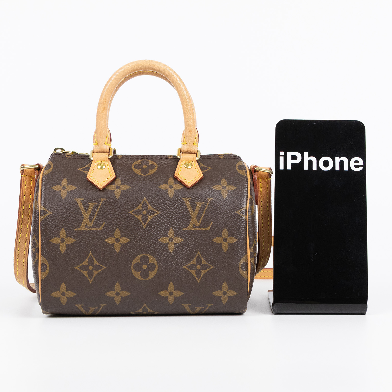 路易威登 LOUIS VUITTON Nano Speedy 經典帆布 手提 斜背 波士頓包 M61252  原廠盒子/防塵袋/購買證明