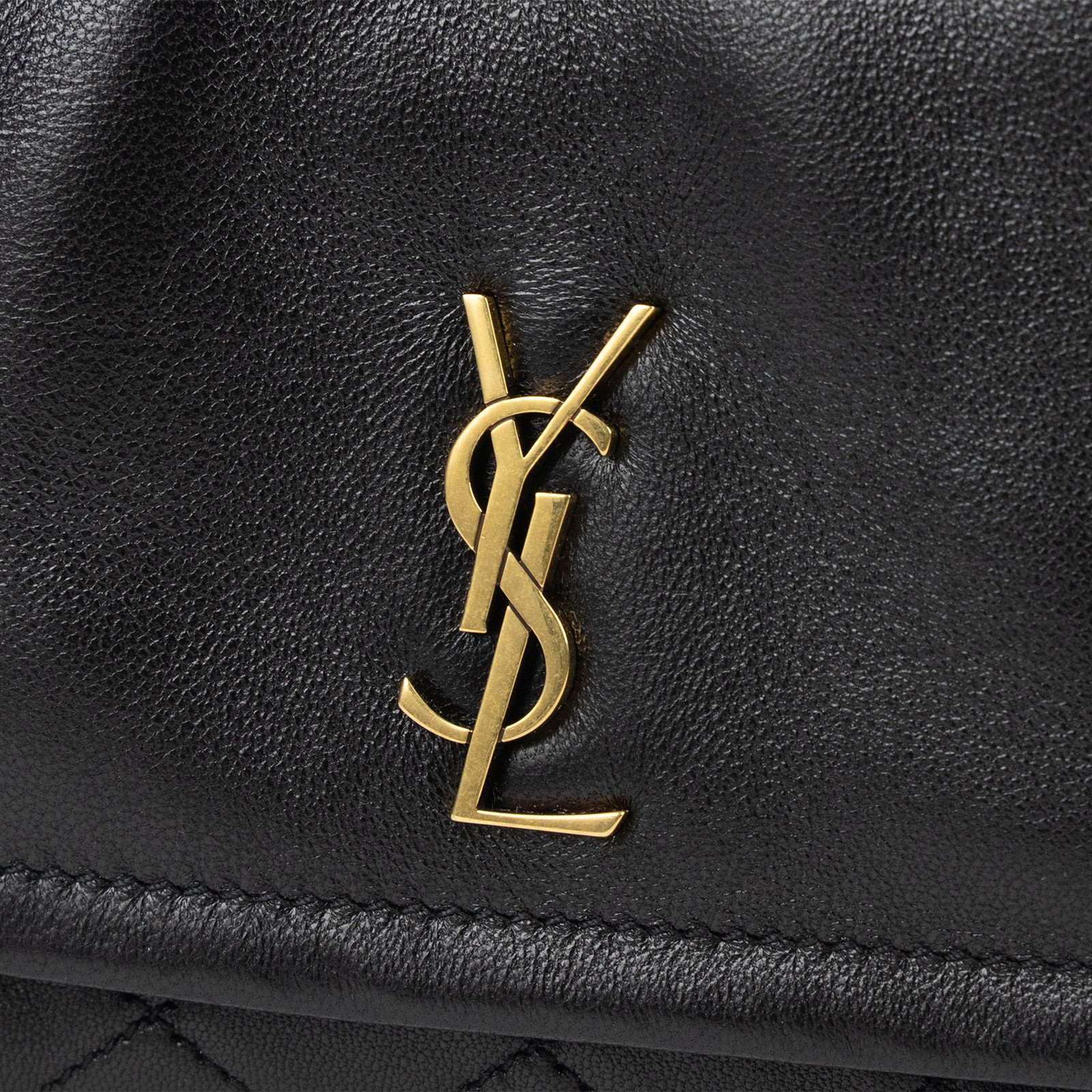 聖羅蘭 YSL SAINT LAURENT Nolia 小羊皮 迷你 手袋 肩背包 6727381EL07 黑金MINI NOLITA肩背包 原廠盒子/防塵袋