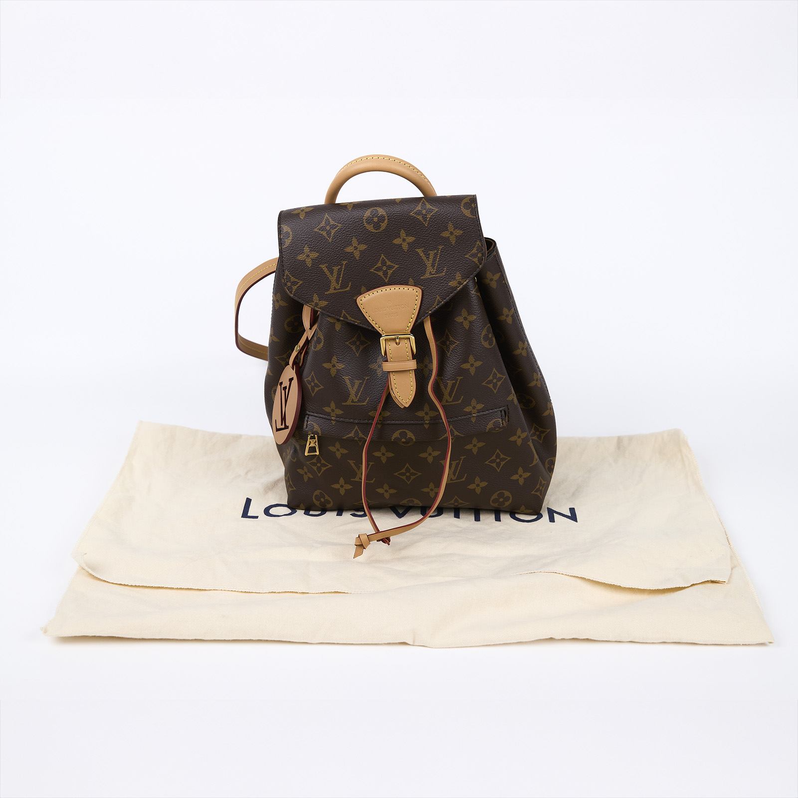 路易威登 LOUIS VUITTON Montsouris PM 後背包 經典帆布 M45501 晶片款 原花後背包MONTSOURIS PM 防塵袋