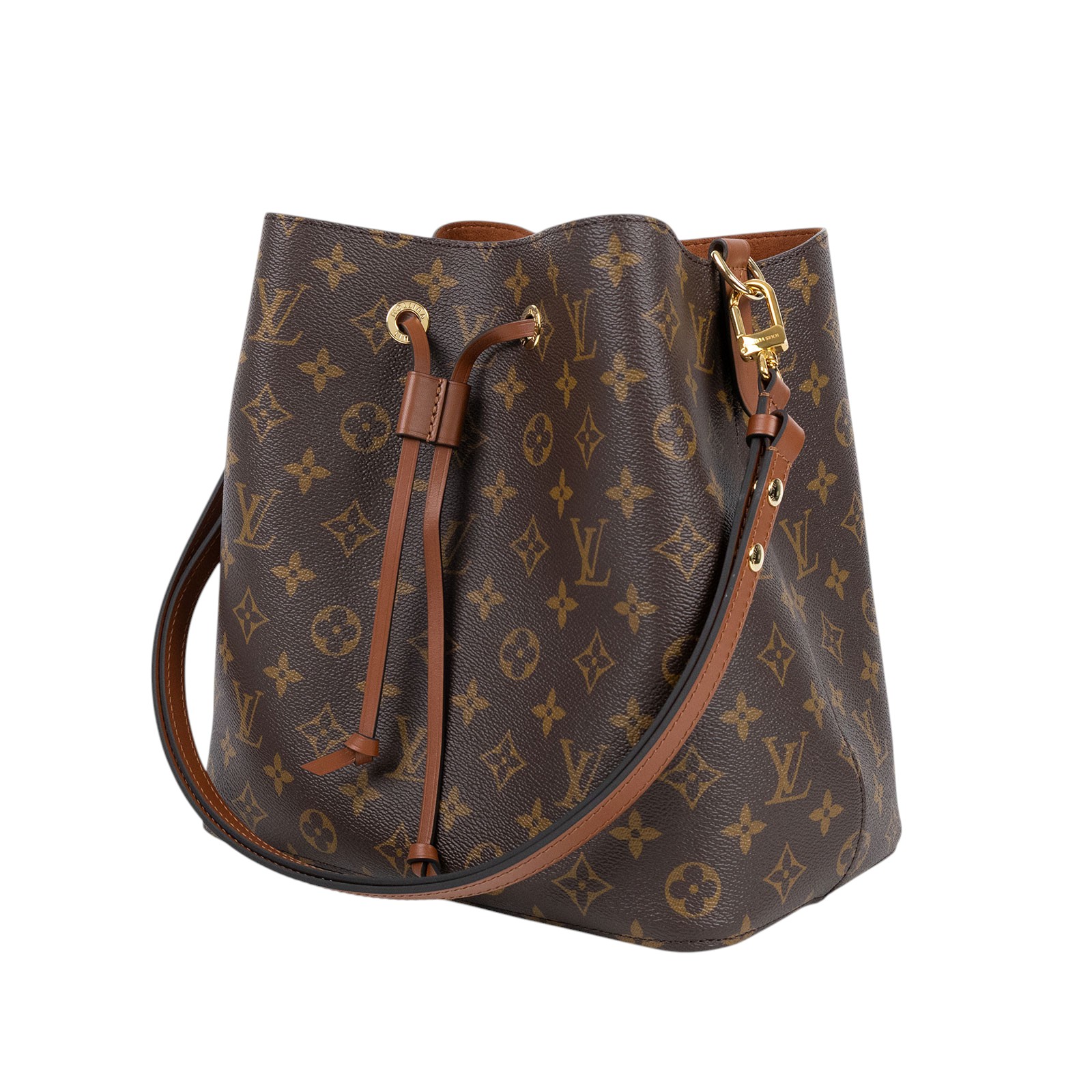 路易威登 LOUIS VUITTON NéoNoé MM 經典帆布 肩背 水桶包 棕色 M44887 晶片款 棕色原花NEONOE 防塵袋/購買證明影本