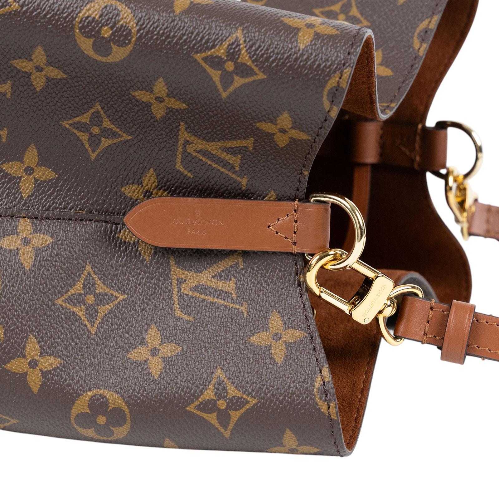 路易威登 LOUIS VUITTON NéoNoé MM 經典帆布 肩背 水桶包 棕色 M44887 晶片款 棕色原花NEONOE 防塵袋/購買證明影本