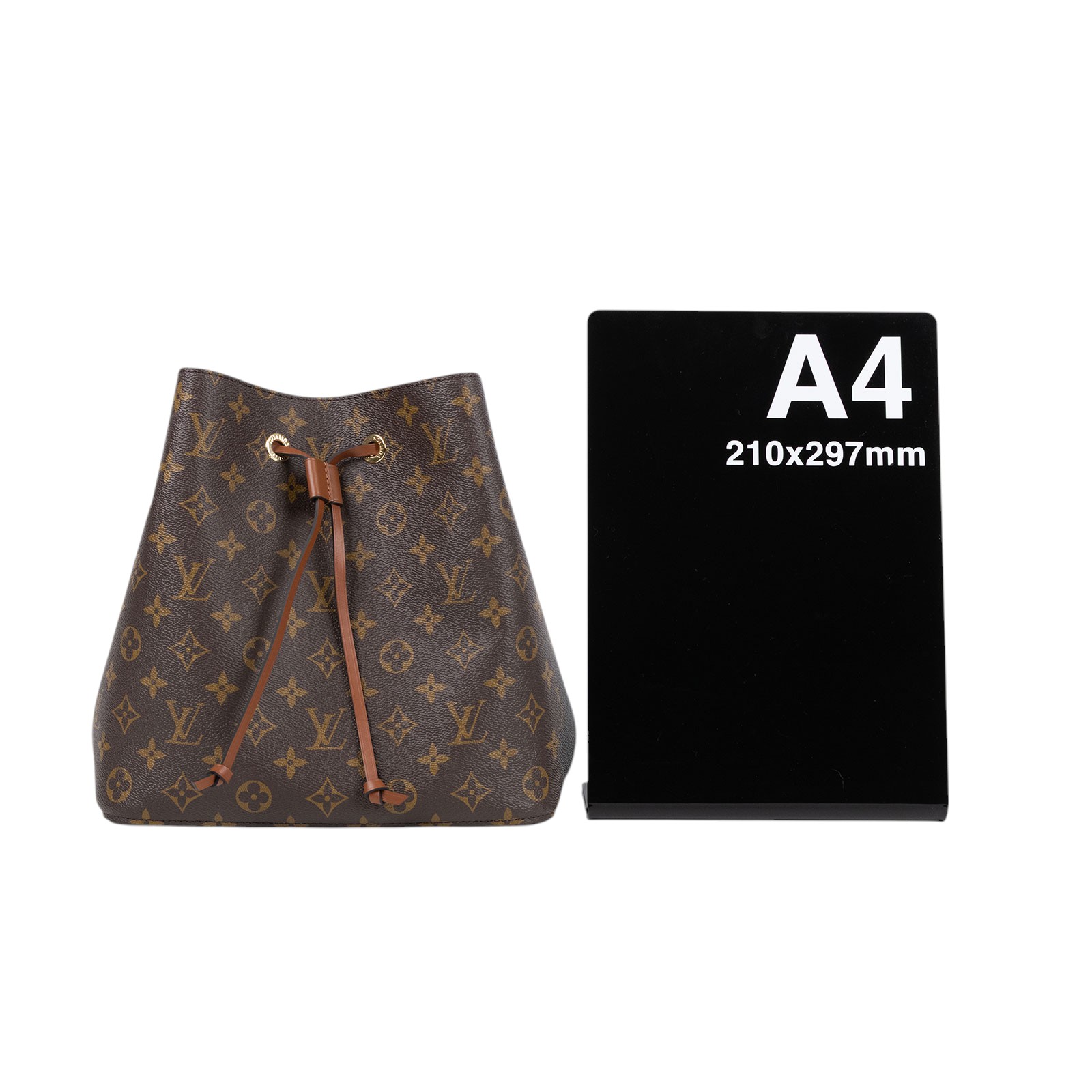 路易威登 LOUIS VUITTON NéoNoé MM 經典帆布 肩背 水桶包 棕色 M44887 晶片款 棕色原花NEONOE 防塵袋/購買證明影本