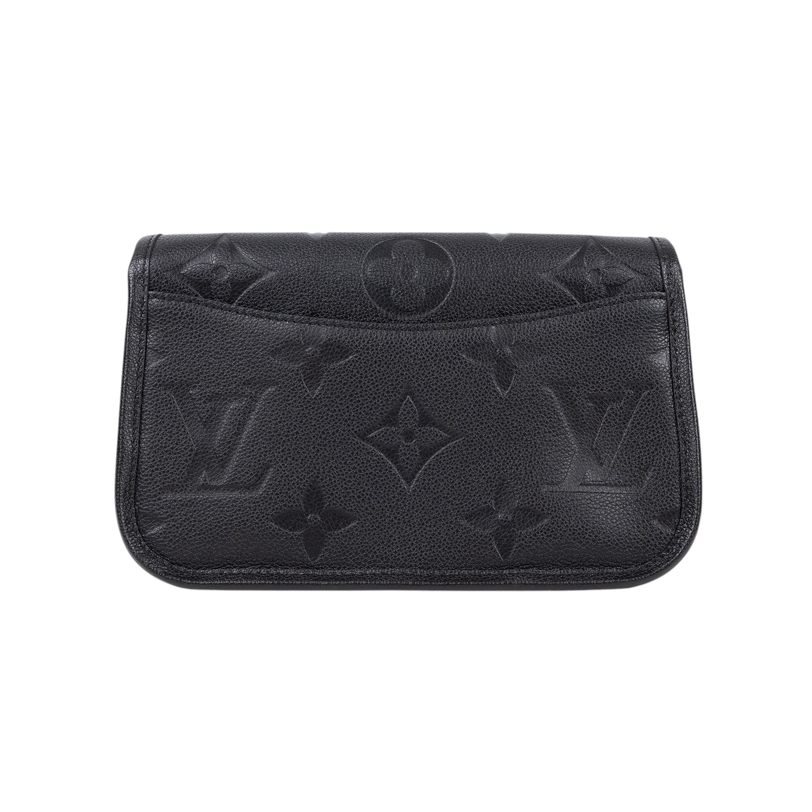 路易威登 LOUIS VUITTON Diane 腋下包法棍 單肩背包 黑色 M46386 晶片款 黑大原花壓紋DIANE 防塵袋/購買證明影本/背帶