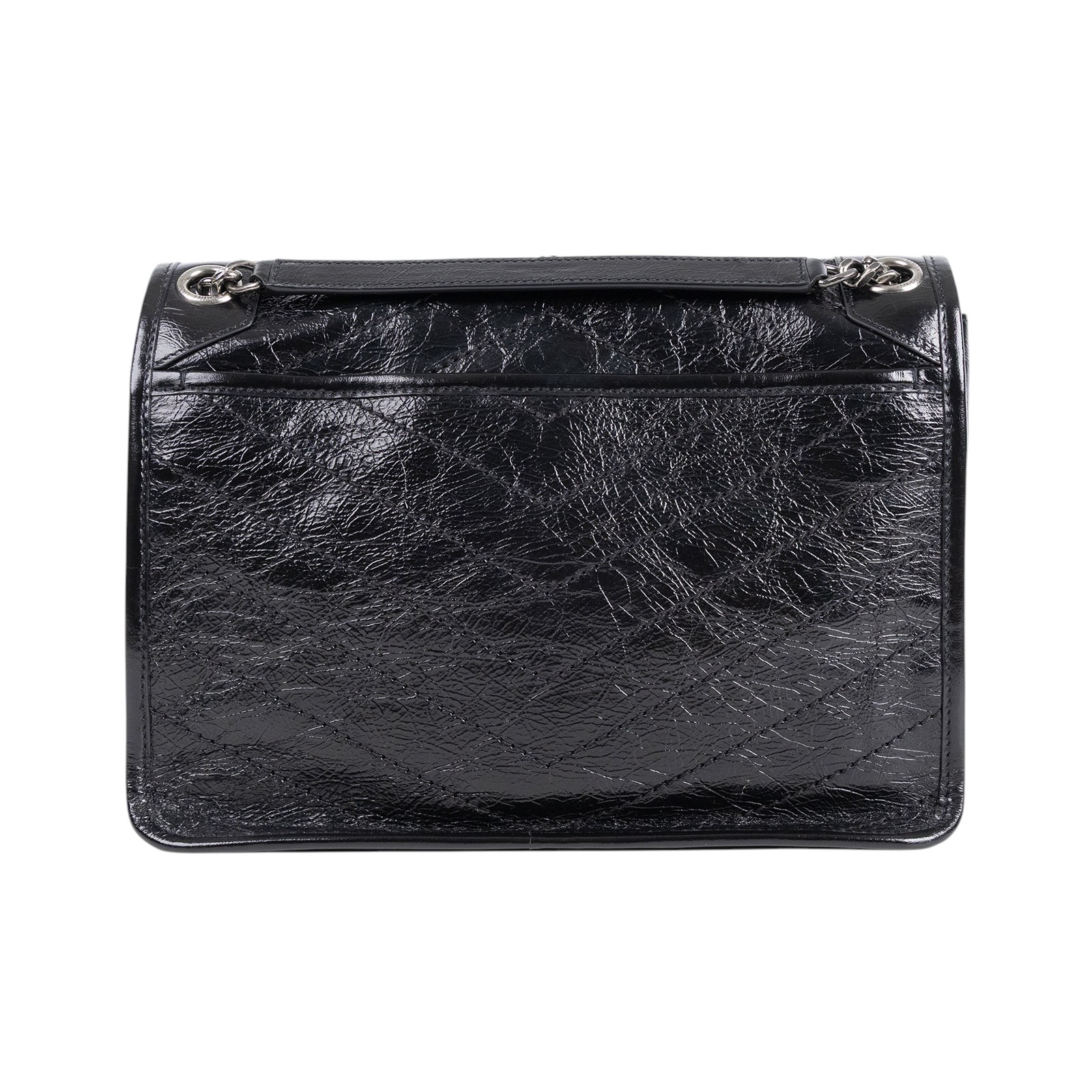 聖羅蘭 YSL SAINT LAURENT Niki 復古皮革 中型手袋 6331580EN04 黑NIKI中號 防塵袋