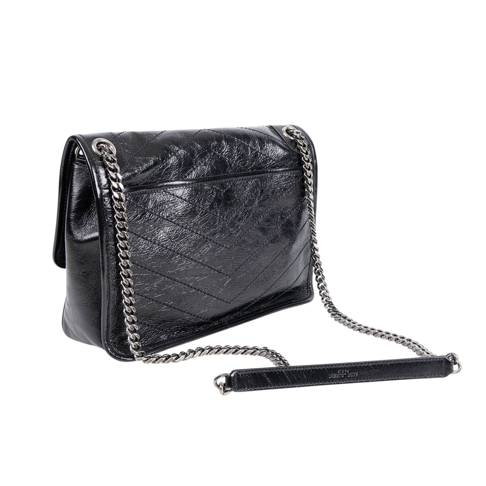 聖羅蘭 YSL SAINT LAURENT Niki 復古皮革 中型手袋 6331580EN04 黑NIKI中號 防塵袋