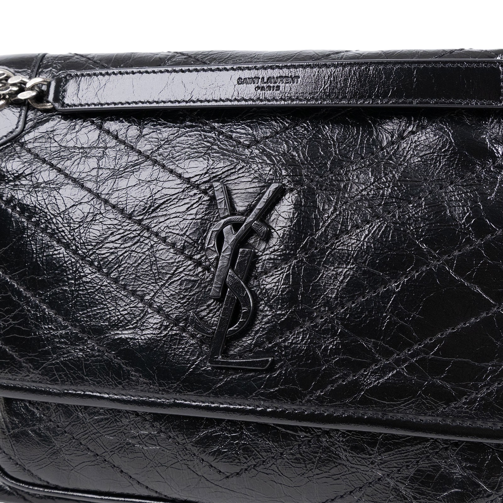 聖羅蘭 YSL SAINT LAURENT Niki 復古皮革 中型手袋 6331580EN04 黑NIKI中號 防塵袋