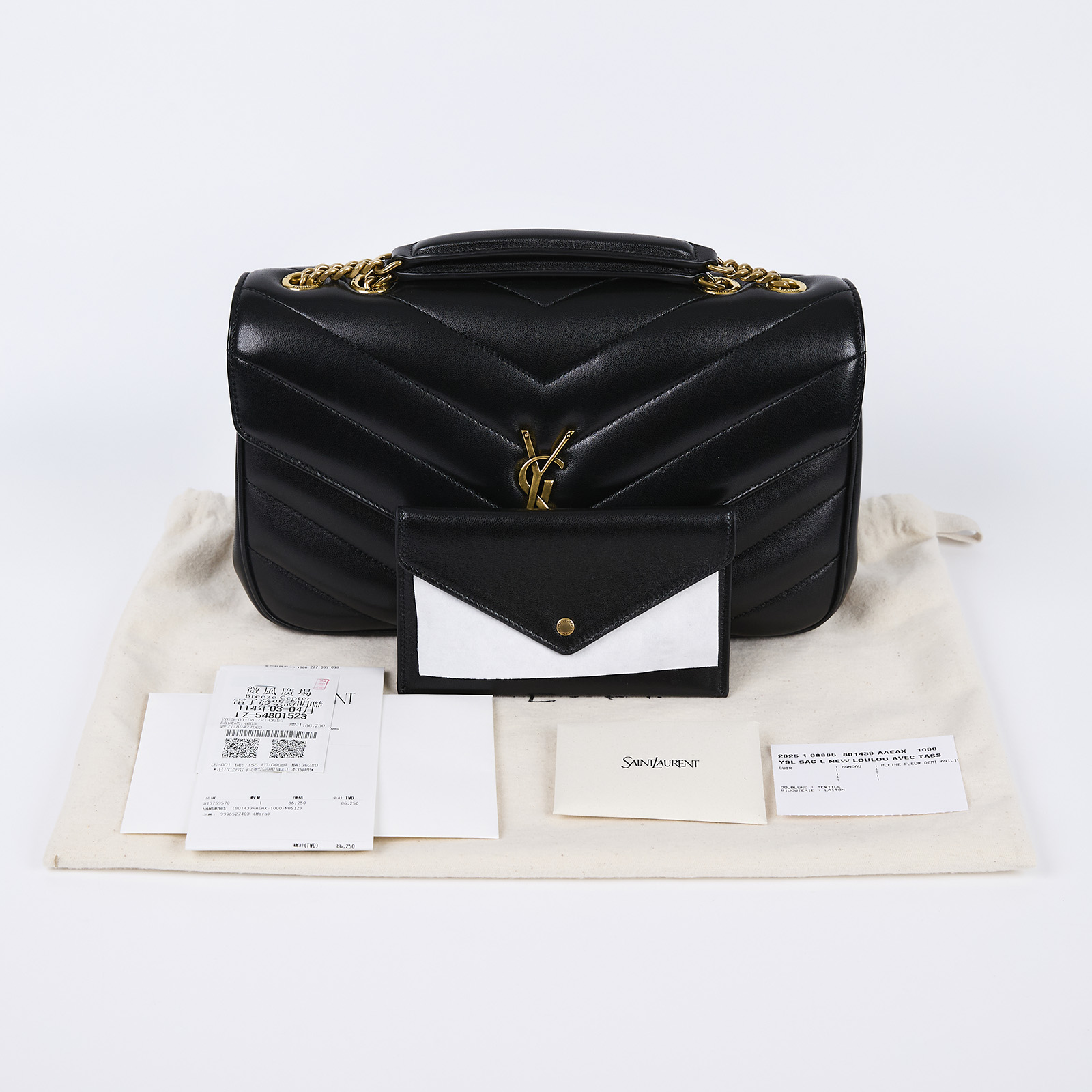 聖羅蘭 YSL SAINT LAURENT Loulou Matelasse 絎縫 小羊皮 手袋 中型 801439AAEAX  防塵袋/購買證明
