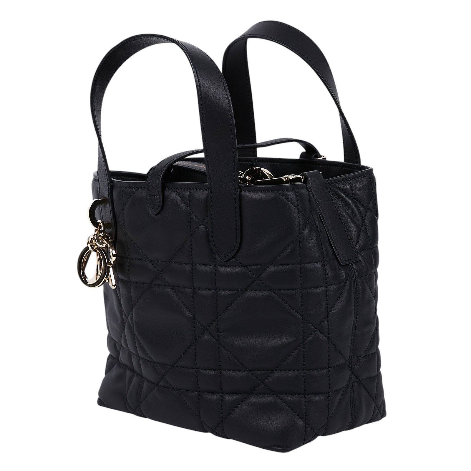 迪奧 CHRISTIAN DIOR Toujours 小型 直式 托特包 M2835OSNW 黑銀直立Toujours TOTE 防塵袋/保證卡