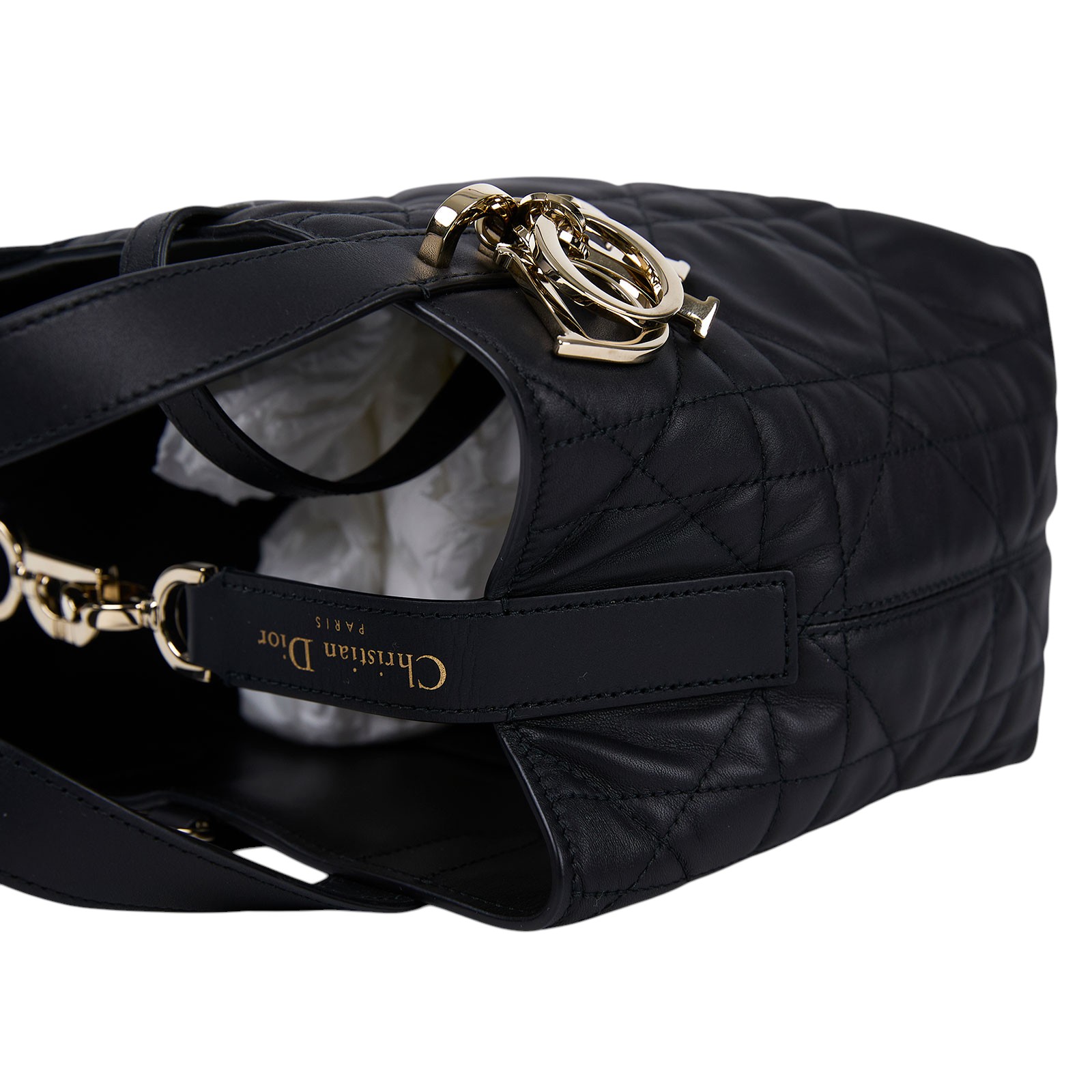 迪奧 CHRISTIAN DIOR Toujours 小型 直式 托特包 M2835OSNW 黑銀直立Toujours TOTE 防塵袋/保證卡