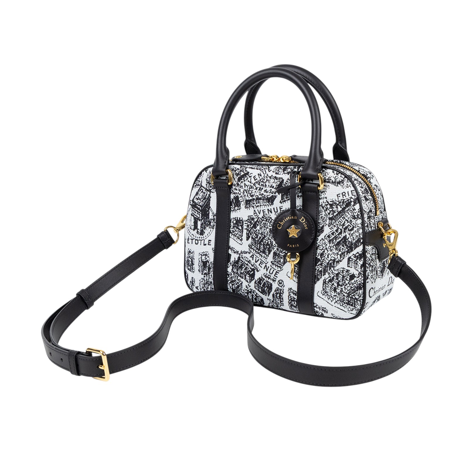 迪奧 CHRISTIAN DIOR D-Vibe 保齡球袋 中型 M1340UDEP 刺繡D-VIBE保齡球包 中款 防塵袋/保證卡/購買證明