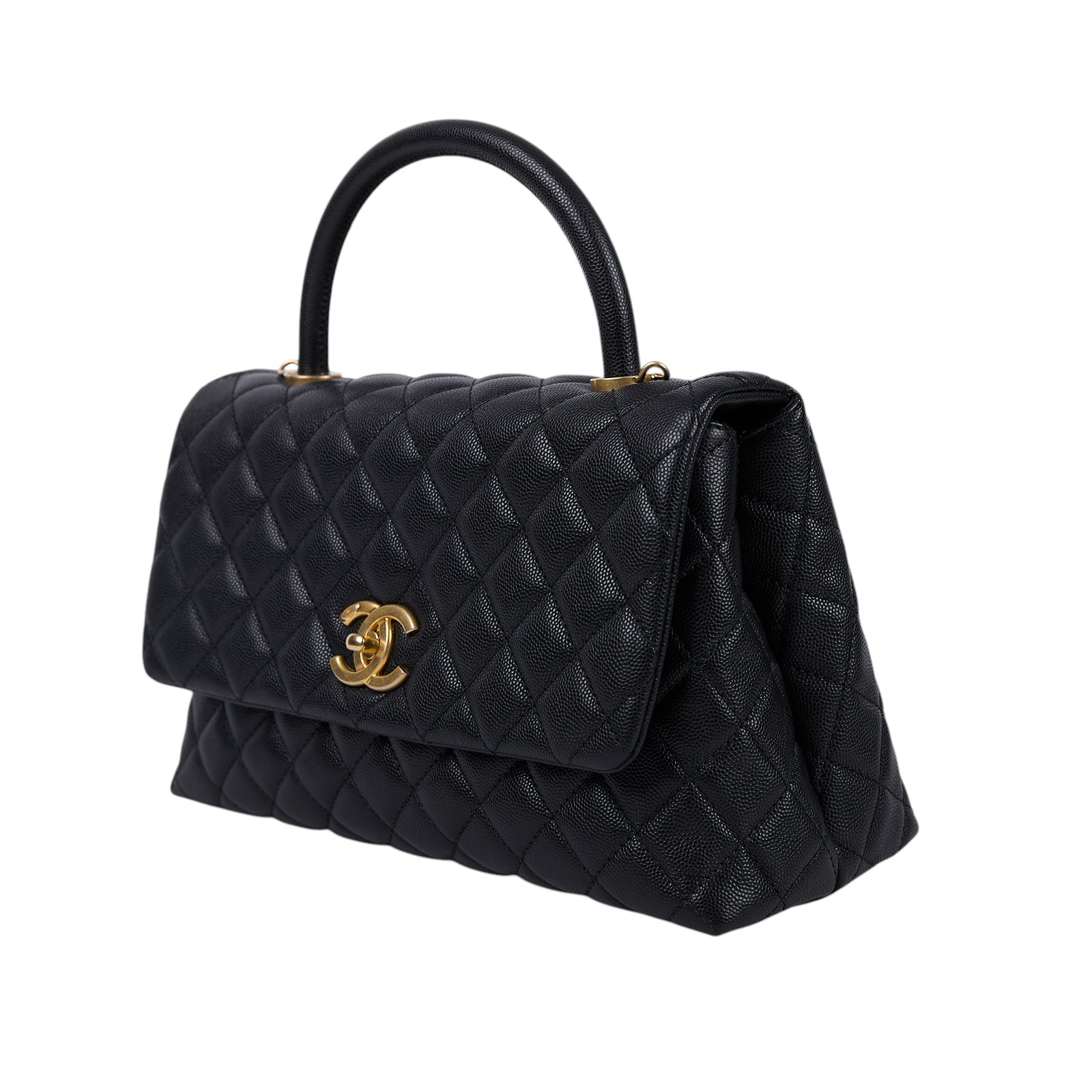 香奈兒 CHANEL Handle 28 手提 口蓋包 A02991 23開 黑金荔枝COCO HANDLE28 原廠盒子/防塵袋/保證卡