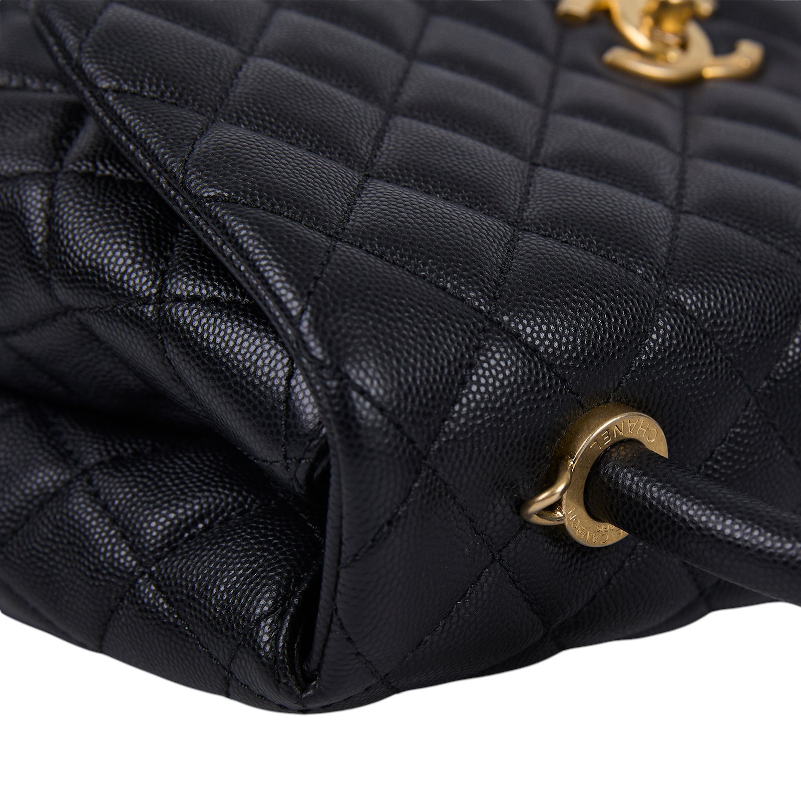 香奈兒 CHANEL Handle 28 手提 口蓋包 A02991 23開 黑金荔枝COCO HANDLE28 原廠盒子/防塵袋/保證卡