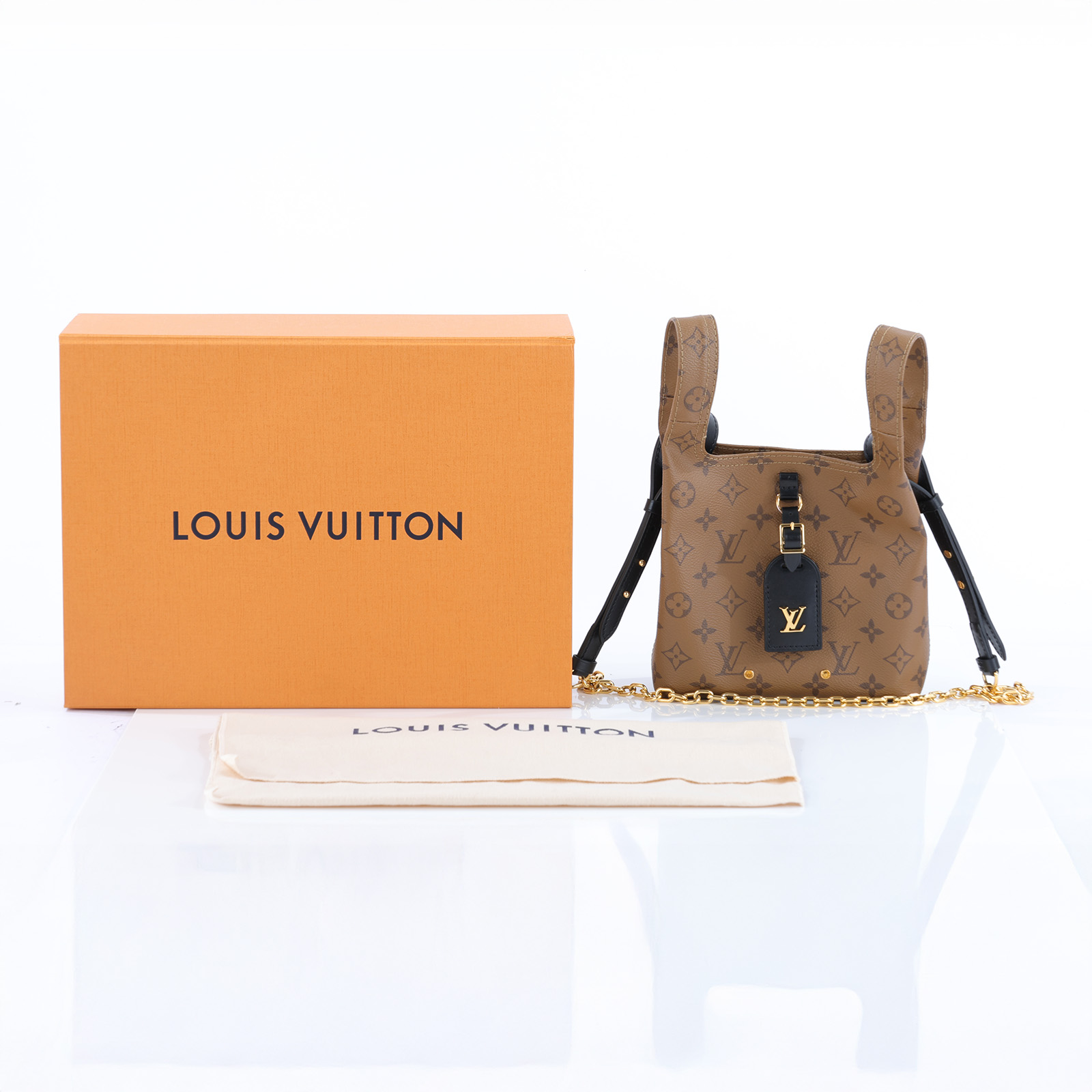 路易威登 LOUIS VUITTON Atlantis BB Reverse 帆布 手提 斜背包 M46816 晶片款  原廠盒子/防塵袋