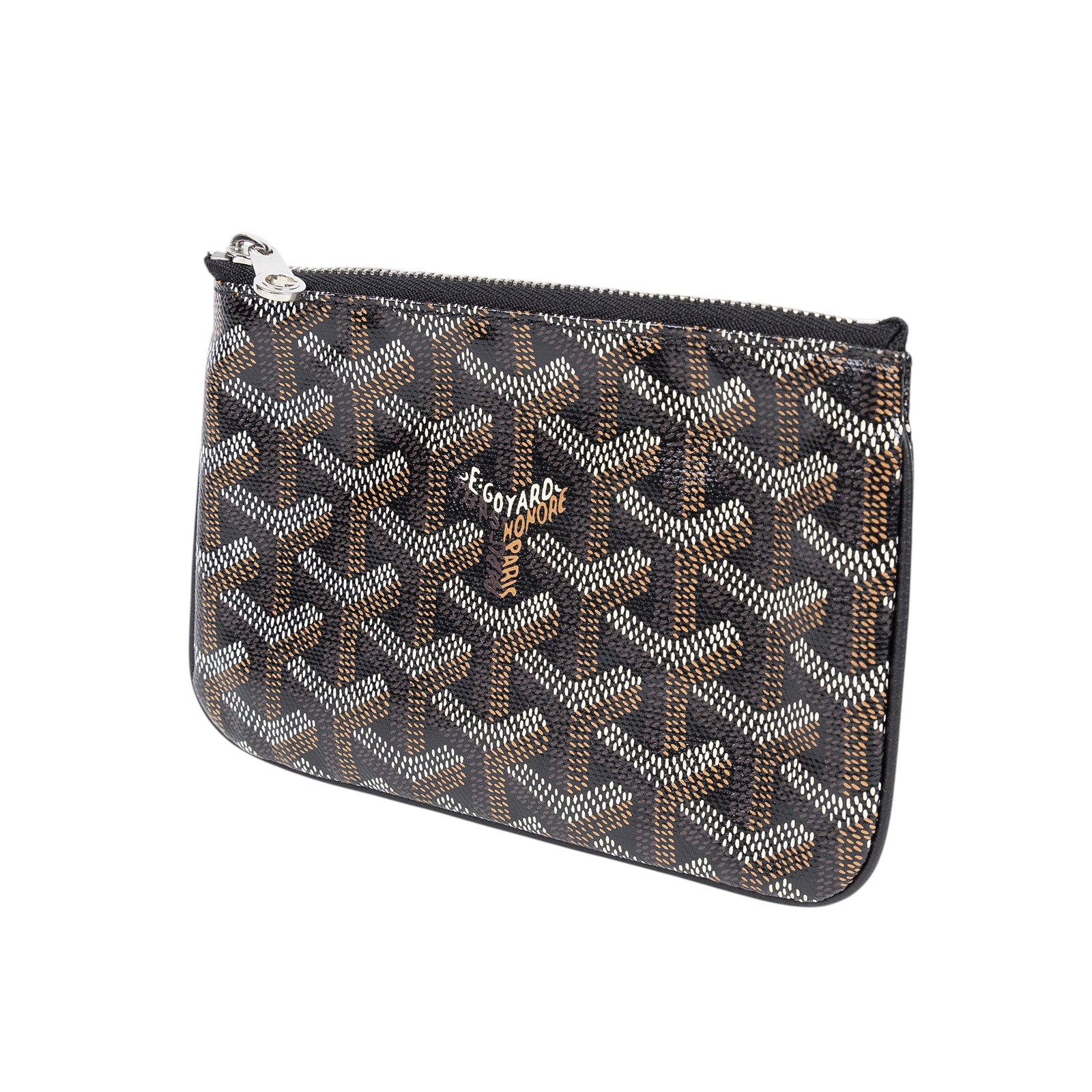高雅德 GOYARD Sénat Mini Pouch 迷你小包 SENAT2MINTY 黑一字拉零錢包 韓國購買證明影本