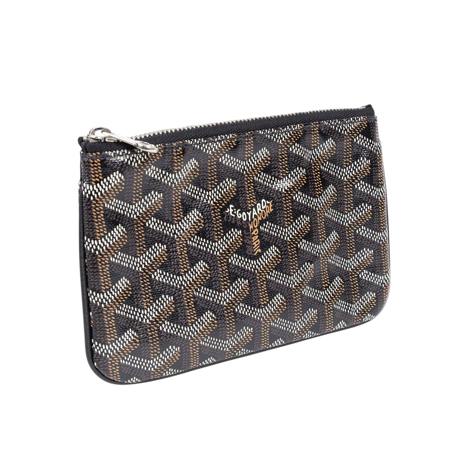 高雅德 GOYARD Sénat Mini Pouch 迷你小包 SENAT2MINTY 黑一字拉零錢包 韓國購買證明影本