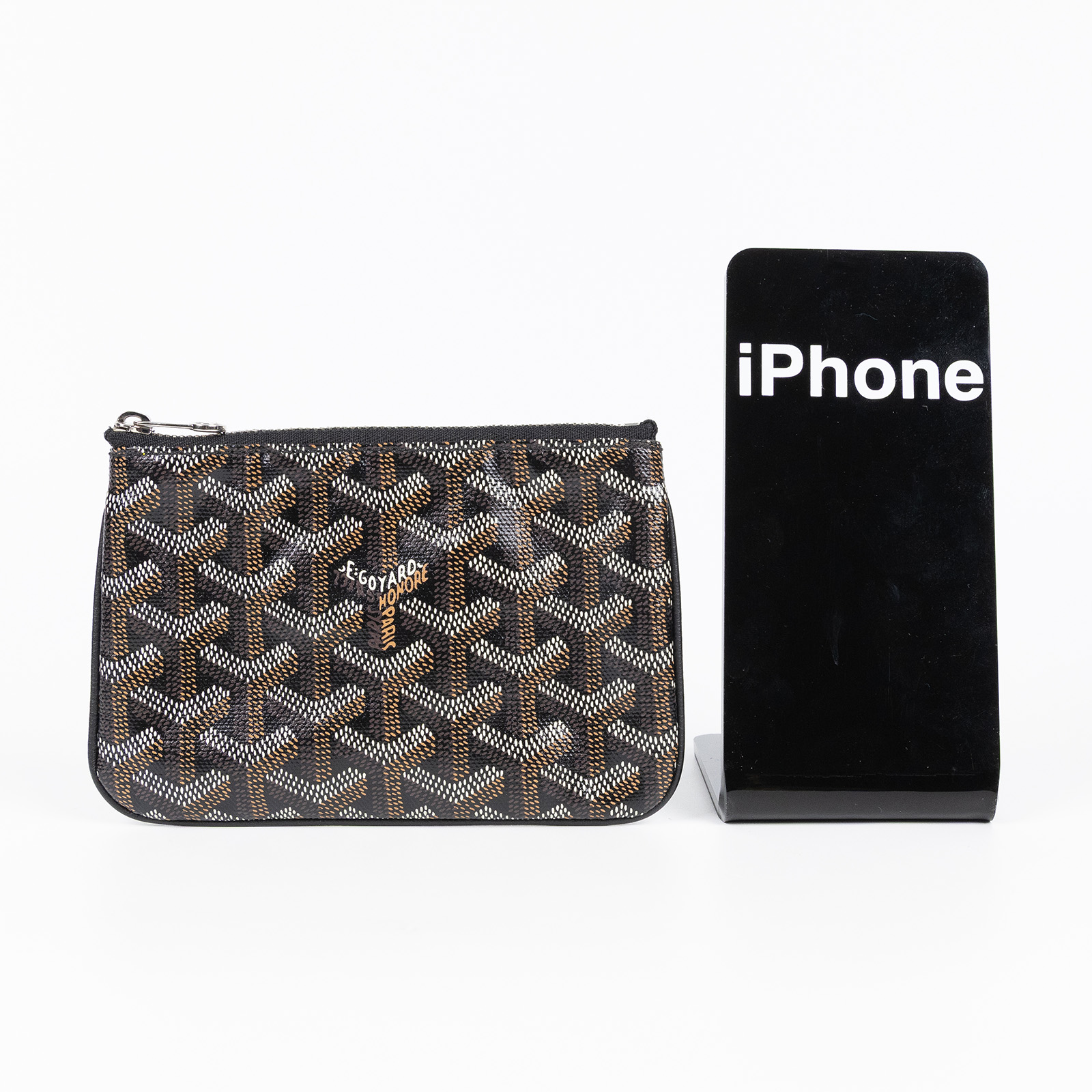 高雅德 GOYARD Sénat Mini Pouch 迷你小包 SENAT2MINTY 黑一字拉零錢包 韓國購買證明影本