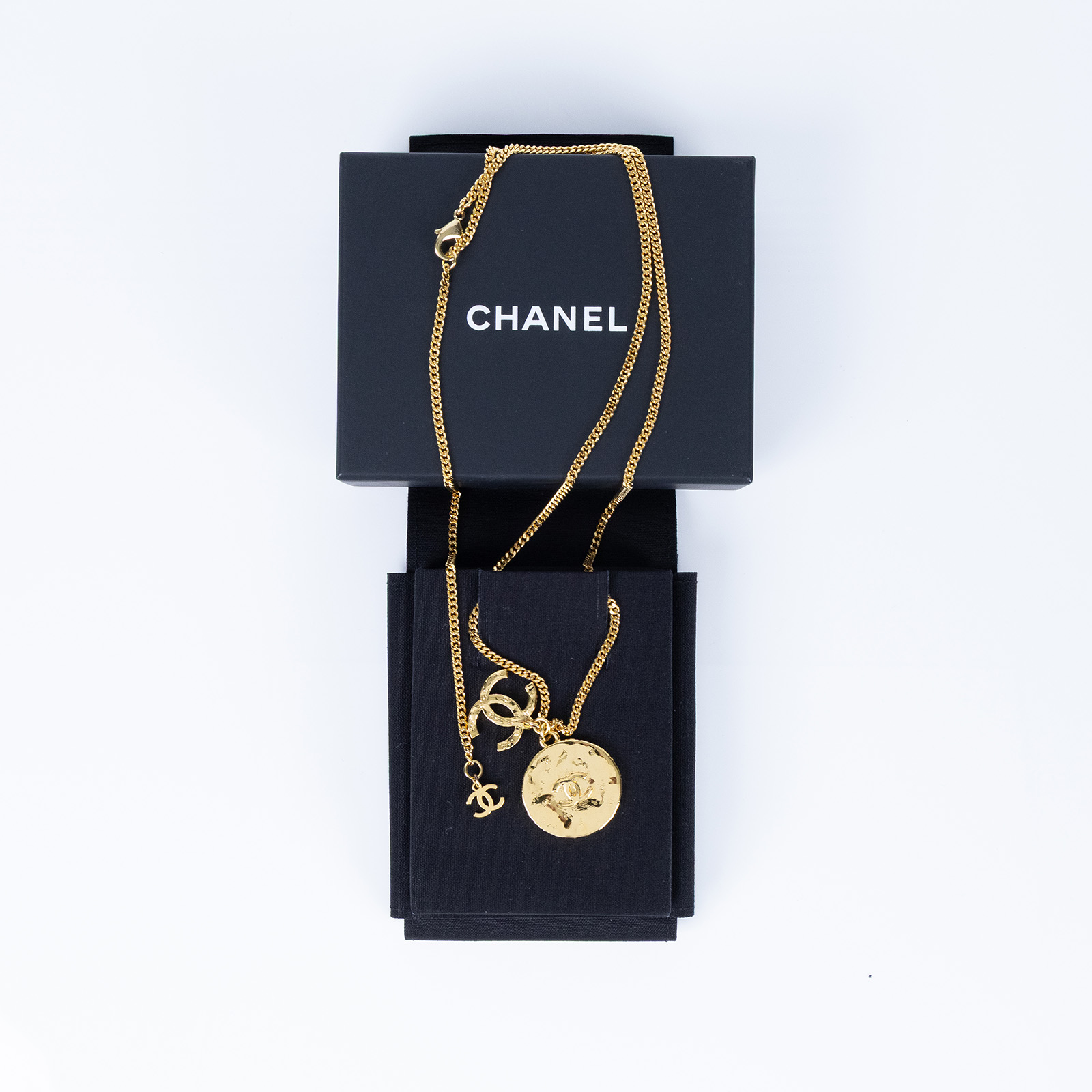 香奈兒 CHANEL 項鍊 L24C 金幣雙C LOGO項鍊 原廠盒子