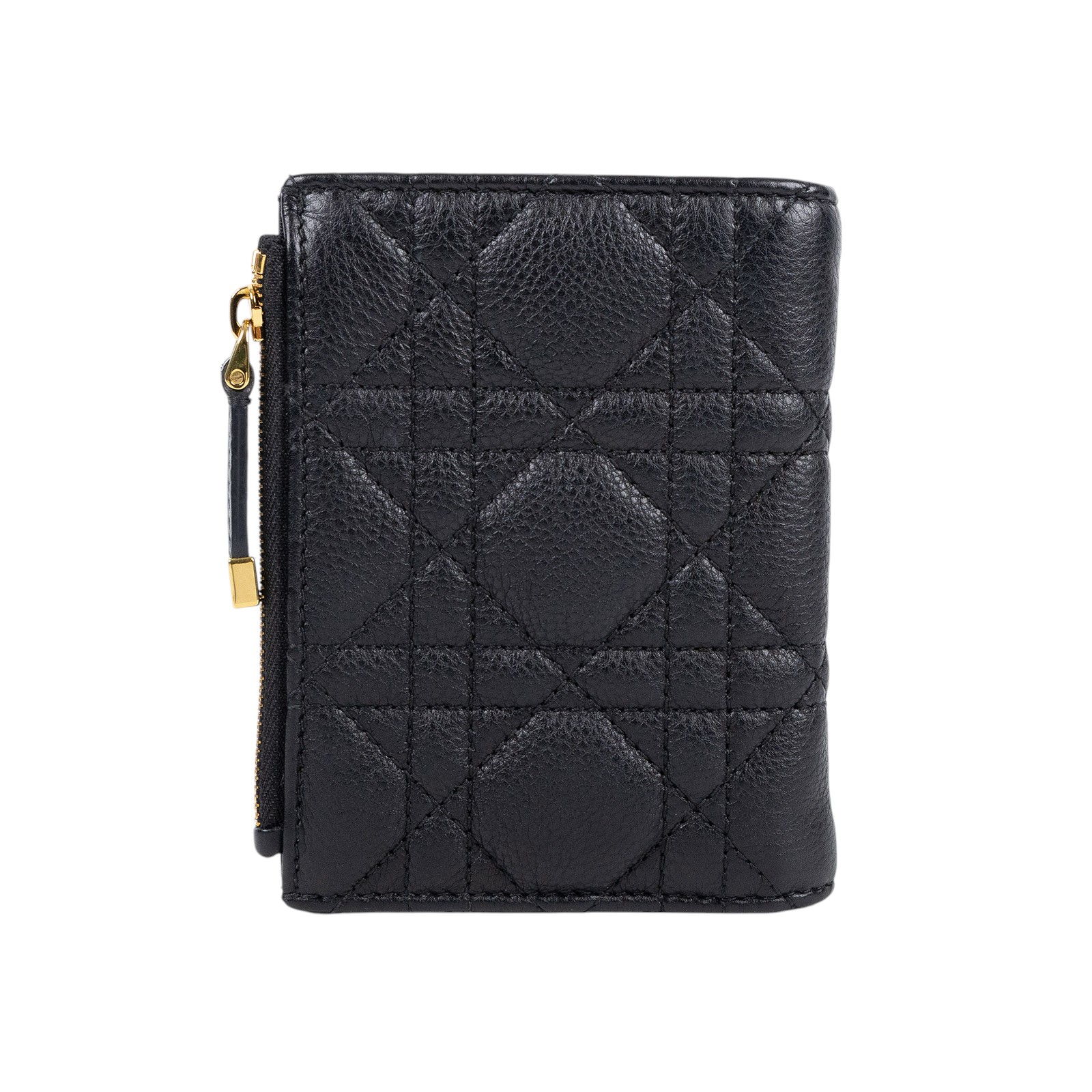 迪奧 CHRISTIAN DIOR Caro Dahlia 短夾 錢包 小牛皮 S5173UWHC 黑CARO短夾 無附屬品
