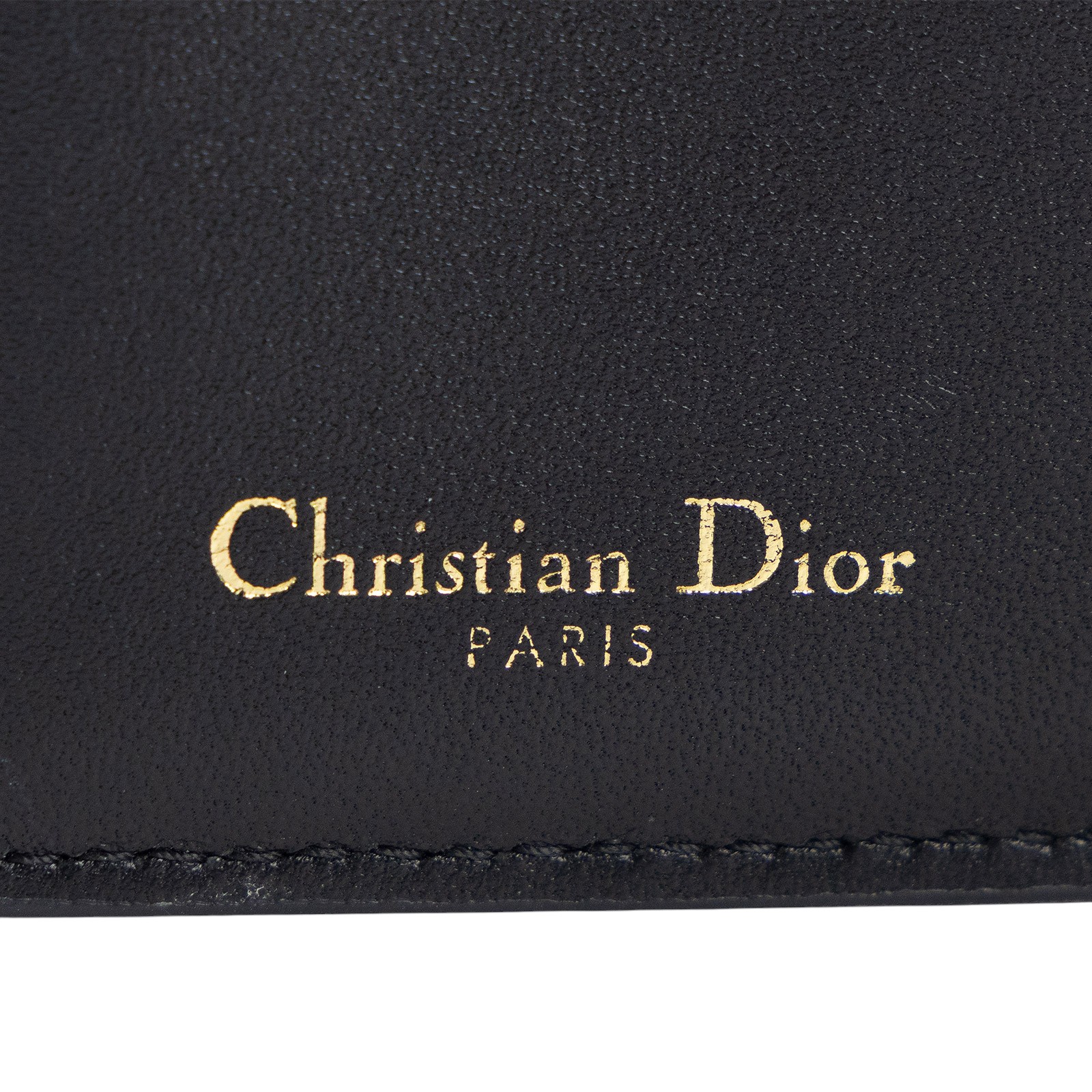迪奧 CHRISTIAN DIOR Caro Dahlia 短夾 錢包 小牛皮 S5173UWHC 黑CARO短夾 無附屬品