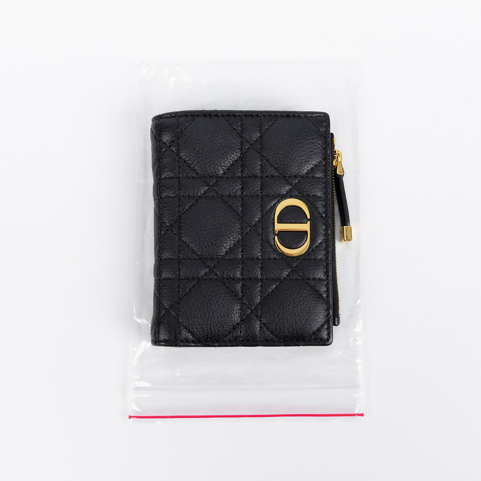 迪奧 CHRISTIAN DIOR Caro Dahlia 短夾 錢包 小牛皮 S5173UWHC 黑CARO短夾 無附屬品