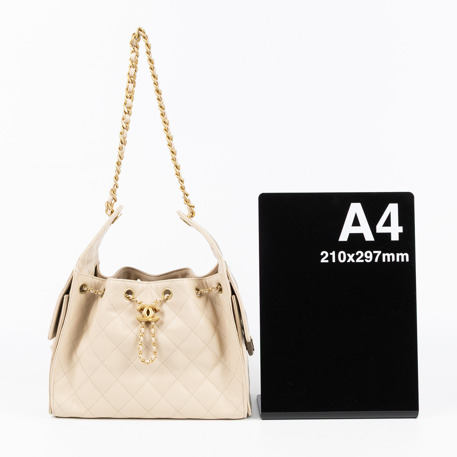 香奈兒 CHANEL 25 小型包 AS5293 晶片款 奶茶金荔枝25包 小號 原廠盒子/防塵袋/台灣購買證明