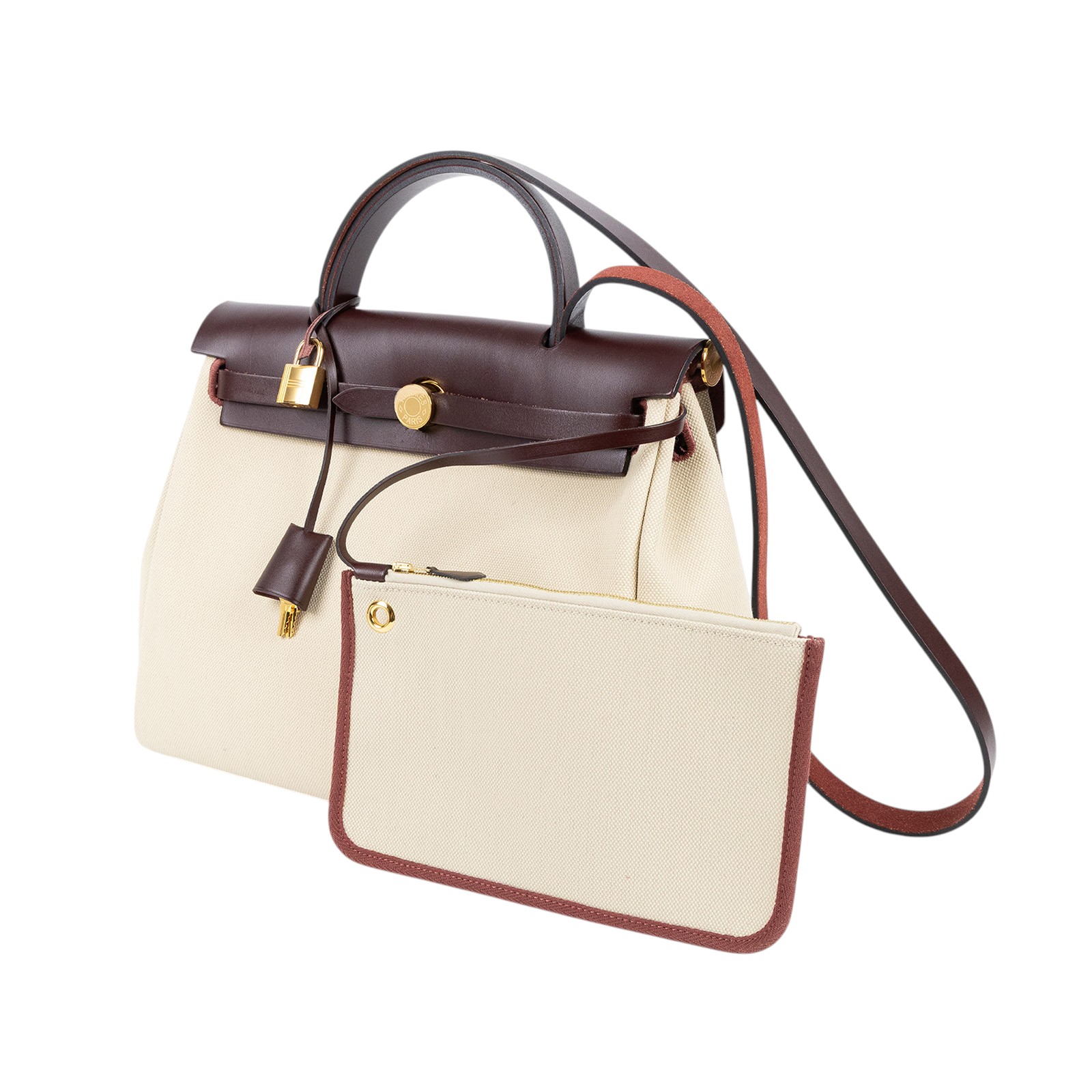 愛馬仕 Hermès Herbag Zip 31 HER31 Z刻 深棕HERBAG31 原廠盒子/防塵袋/鎖組(皮革輕微磨損)