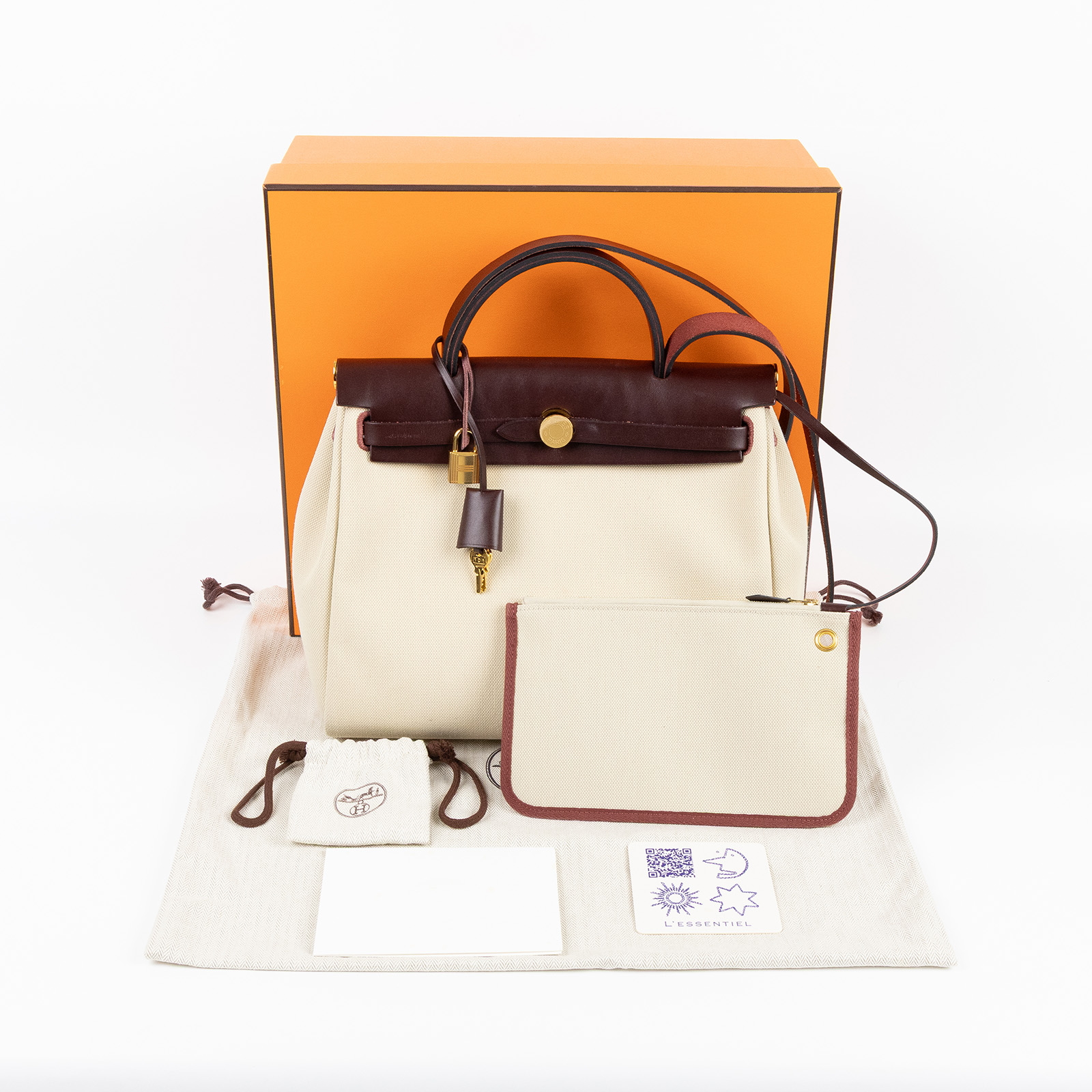 愛馬仕 Hermès Herbag Zip 31 HER31 Z刻 深棕HERBAG31 原廠盒子/防塵袋/鎖組(皮革輕微磨損)