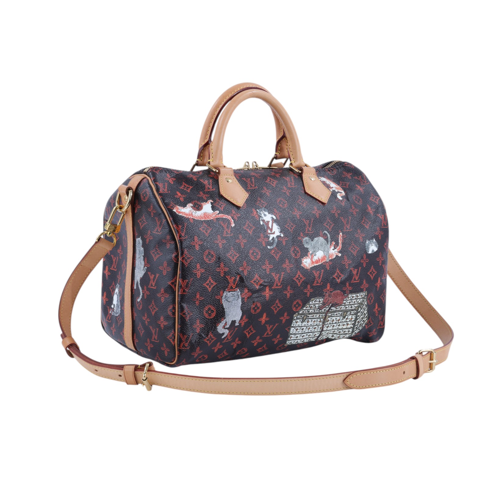路易威登 LOUIS VUITTON Speedy 30 手提波士頓包 M44401 　原花CATOGRAM SPEEDY30 防塵袋/背帶/鎖組