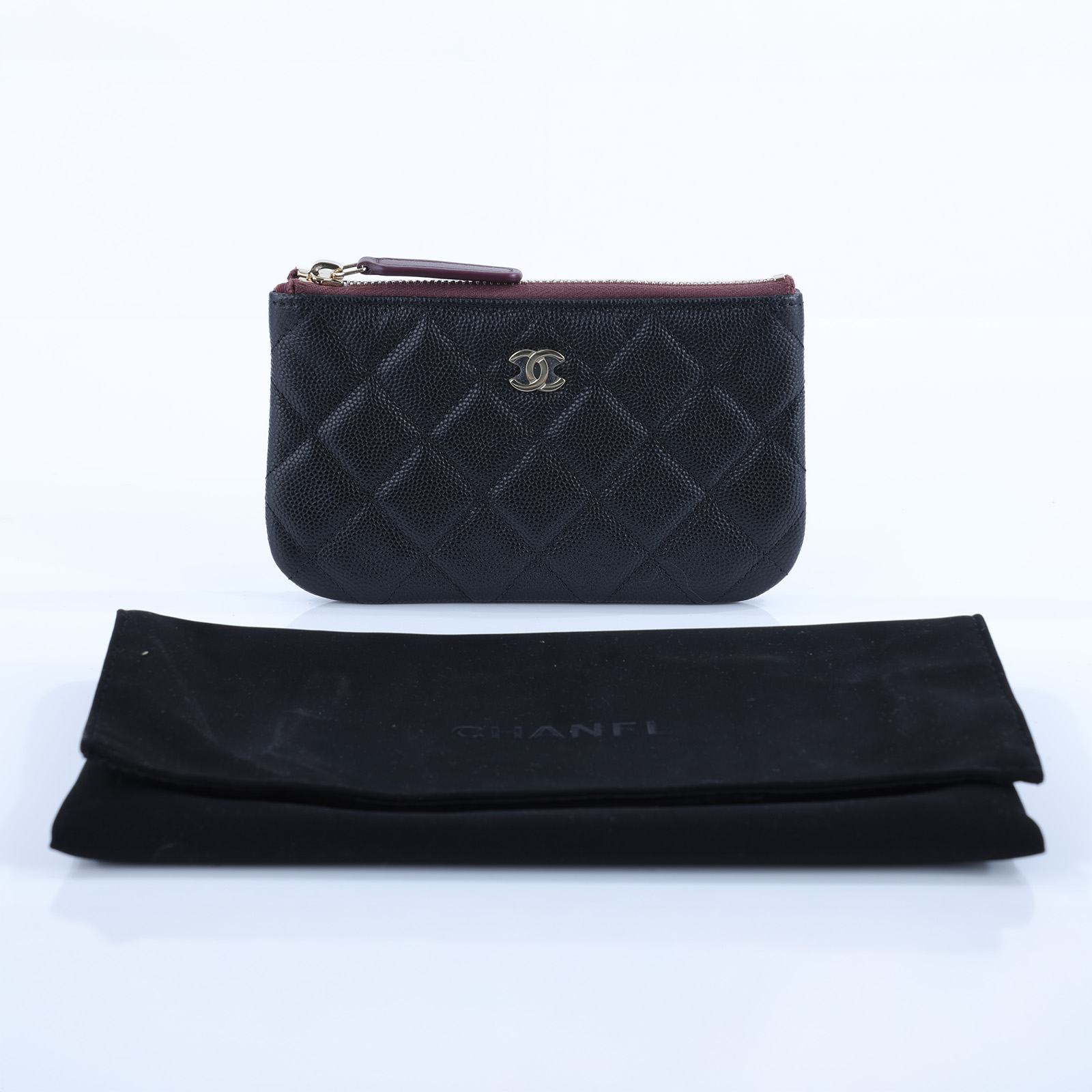 香奈兒 CHANEL 經典 拉鍊 隨身包 小型 AP4020 Y33352 晶片款 黑荔枝POUCH 防塵袋