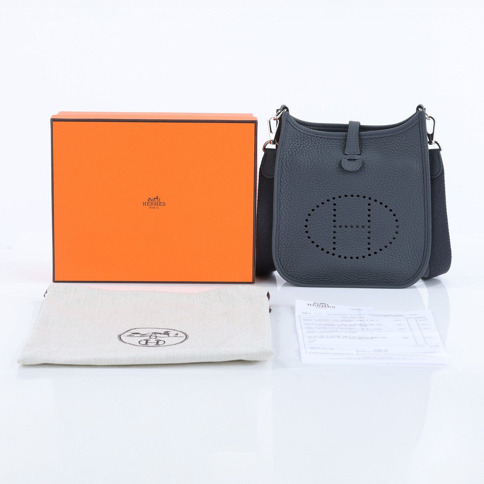 愛馬仕 Hermès Evelyne Bag Mini 伊芙琳包 Evelyne 16 H085945 H085945/W刻  原廠盒子/防塵袋/購買證明影本