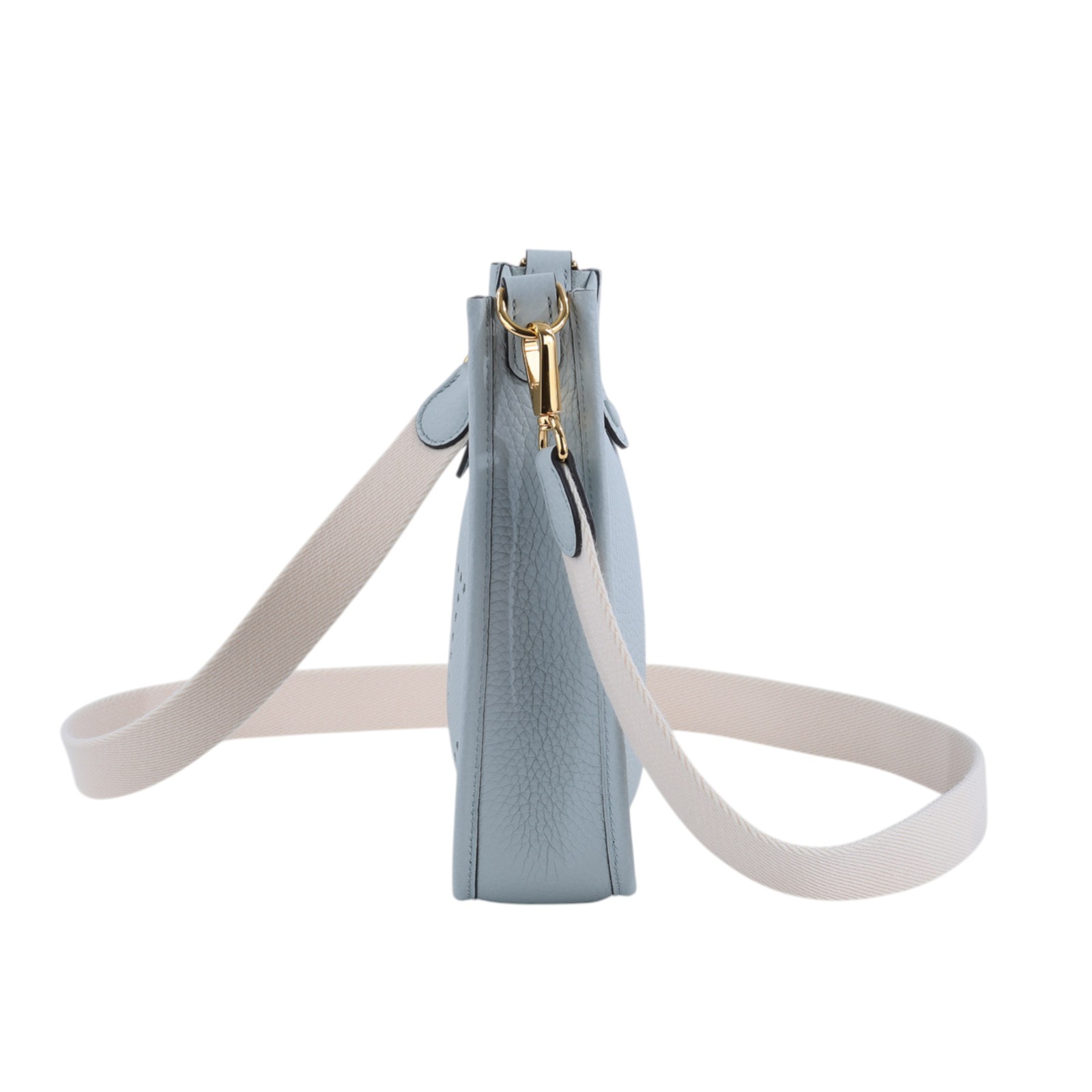 愛馬仕 Hermès Evelyne Bag Mini 伊芙琳包 Evelyne 16 EV16 W刻 冰川藍EVELYNE MINI 原廠盒子/防塵袋