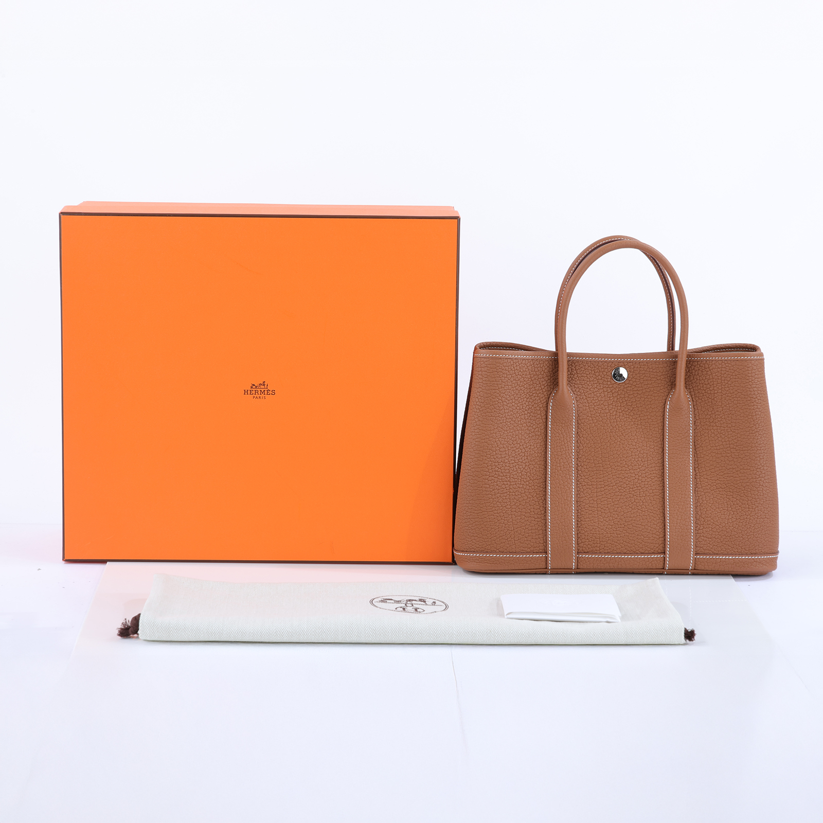 愛馬仕 Hermès Garden Party 花園派對包 30 GP30 K刻 金棕全皮GP30 原廠盒子/防塵袋