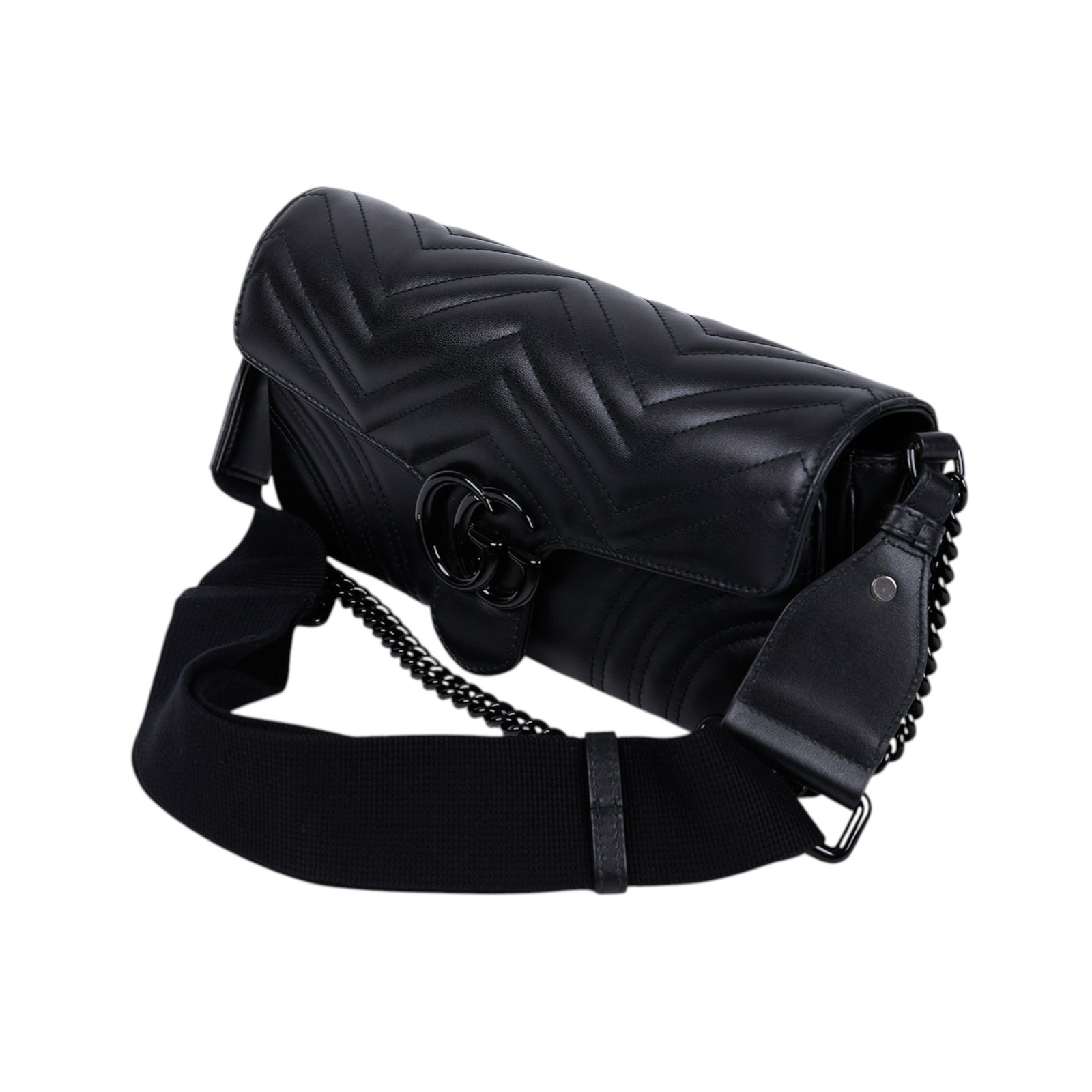 古馳 GUCCI GG Marmont 肩揹袋 734814 AABS1 全黑MARMONT 2WAY 防塵袋