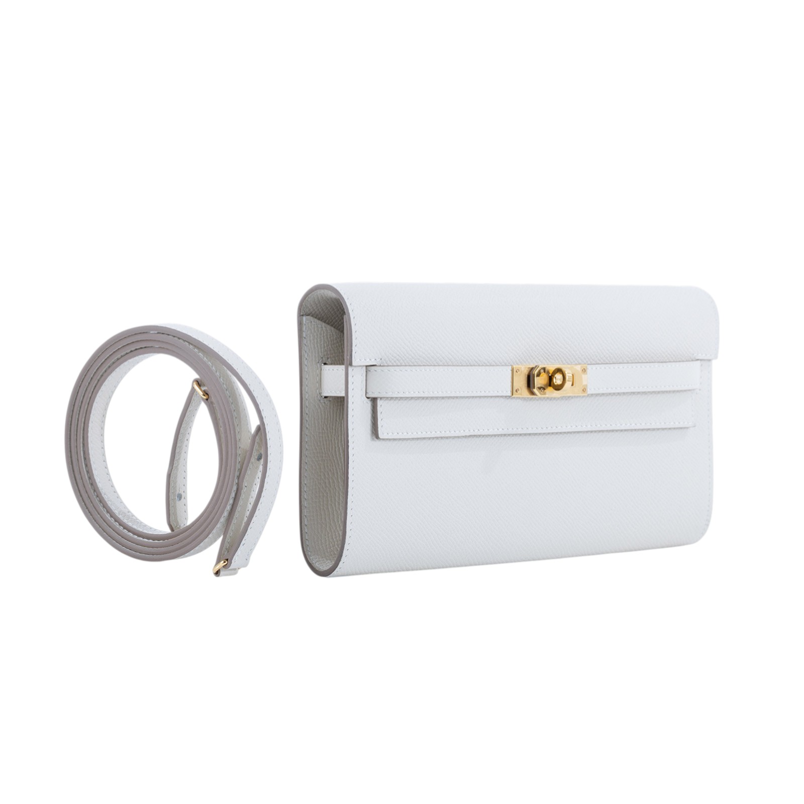 愛馬仕 Hermès Kelly to go 長夾肩背包 KLG W 奶油白KELLY TO GO 原廠盒子