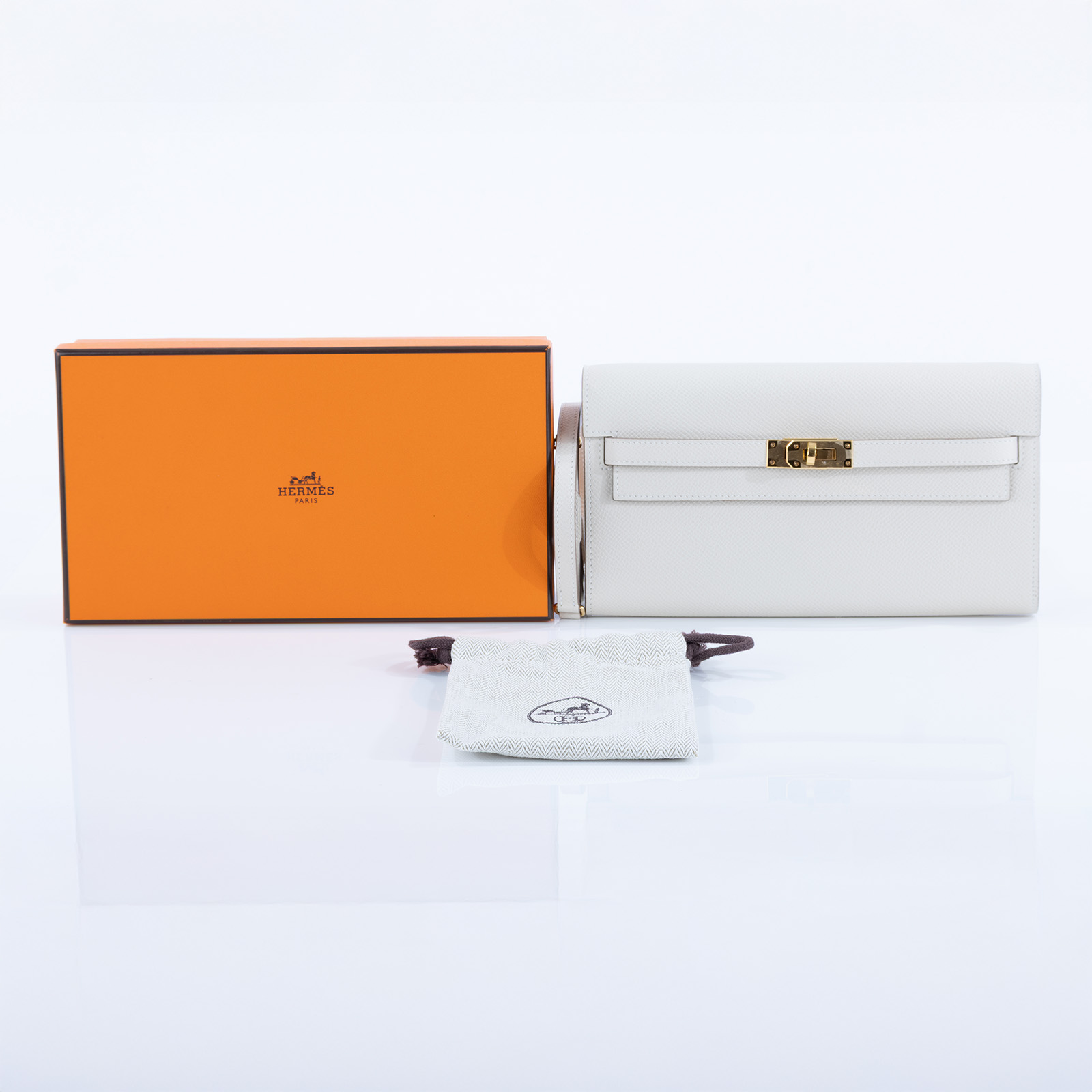 愛馬仕 Hermès Kelly to go 長夾肩背包 KLG W 奶油白KELLY TO GO 原廠盒子