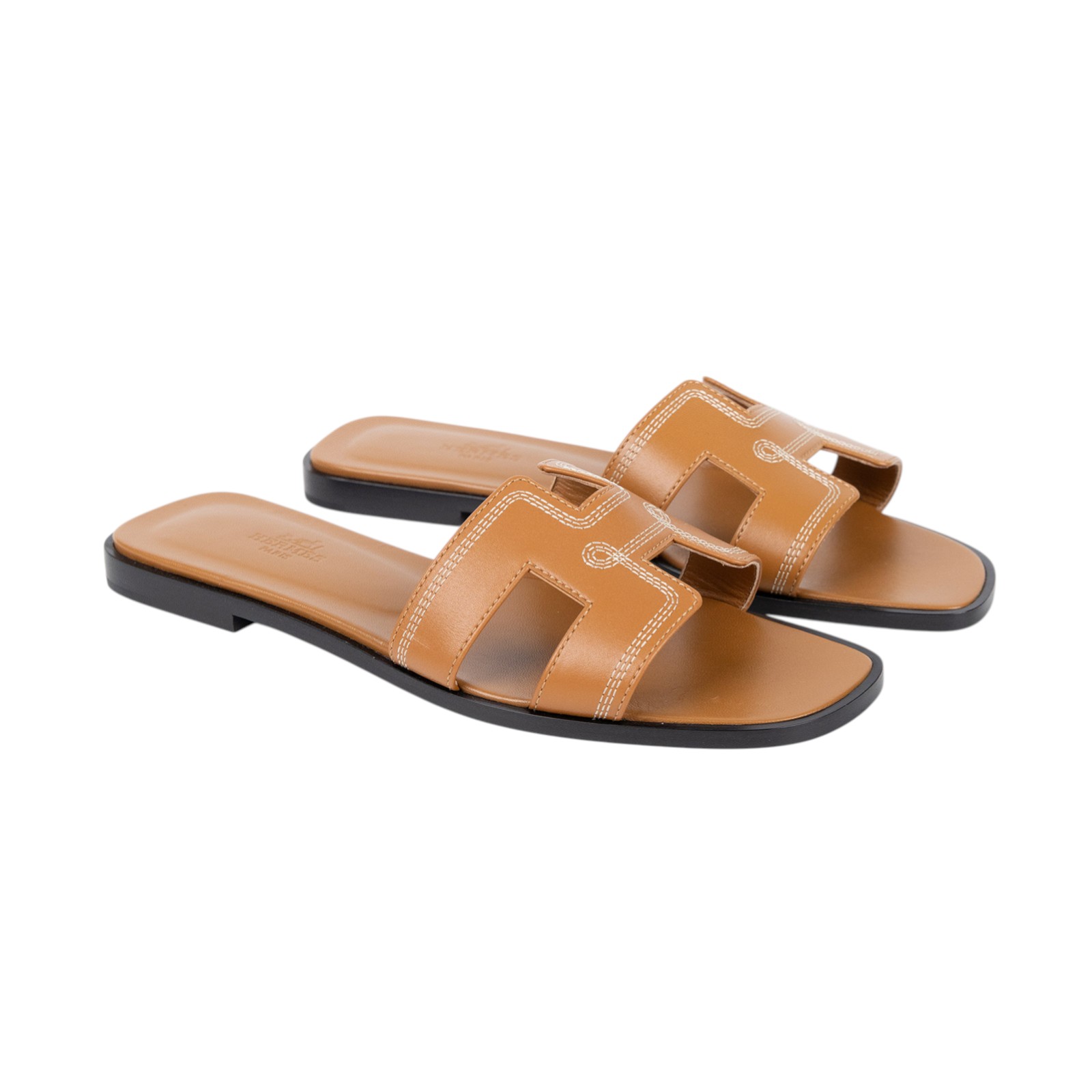 愛馬仕 Hermès Oran 涼鞋 H232160ZvA3375 H232160Z 金棕H拖鞋 #37.5 原廠盒子/防塵袋/購買證明