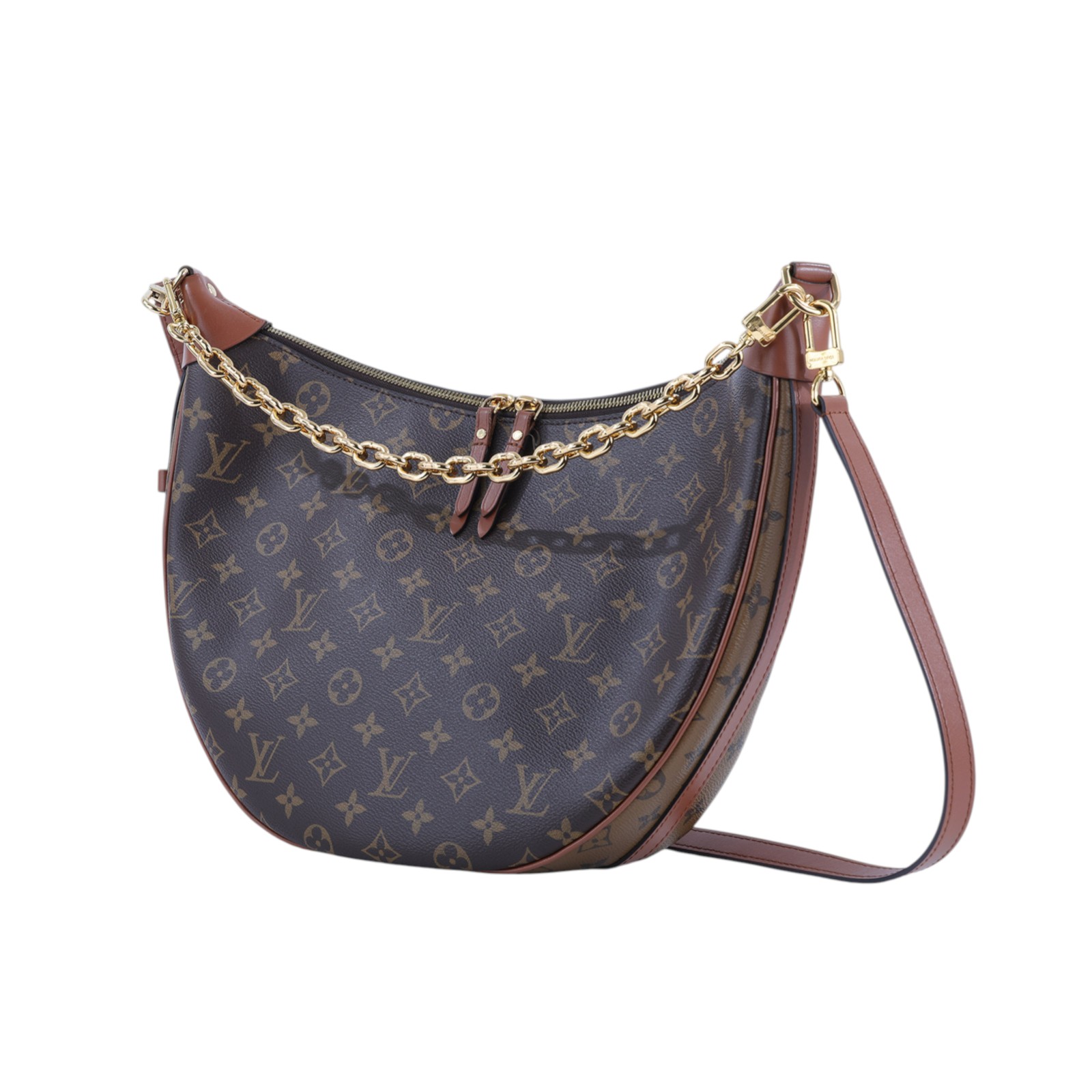 路易威登 LOUIS VUITTON Loop Hobo 經典帆布 半月包 單肩包 M46311 晶片款 原花Loop Hobo 原廠盒子/防塵袋