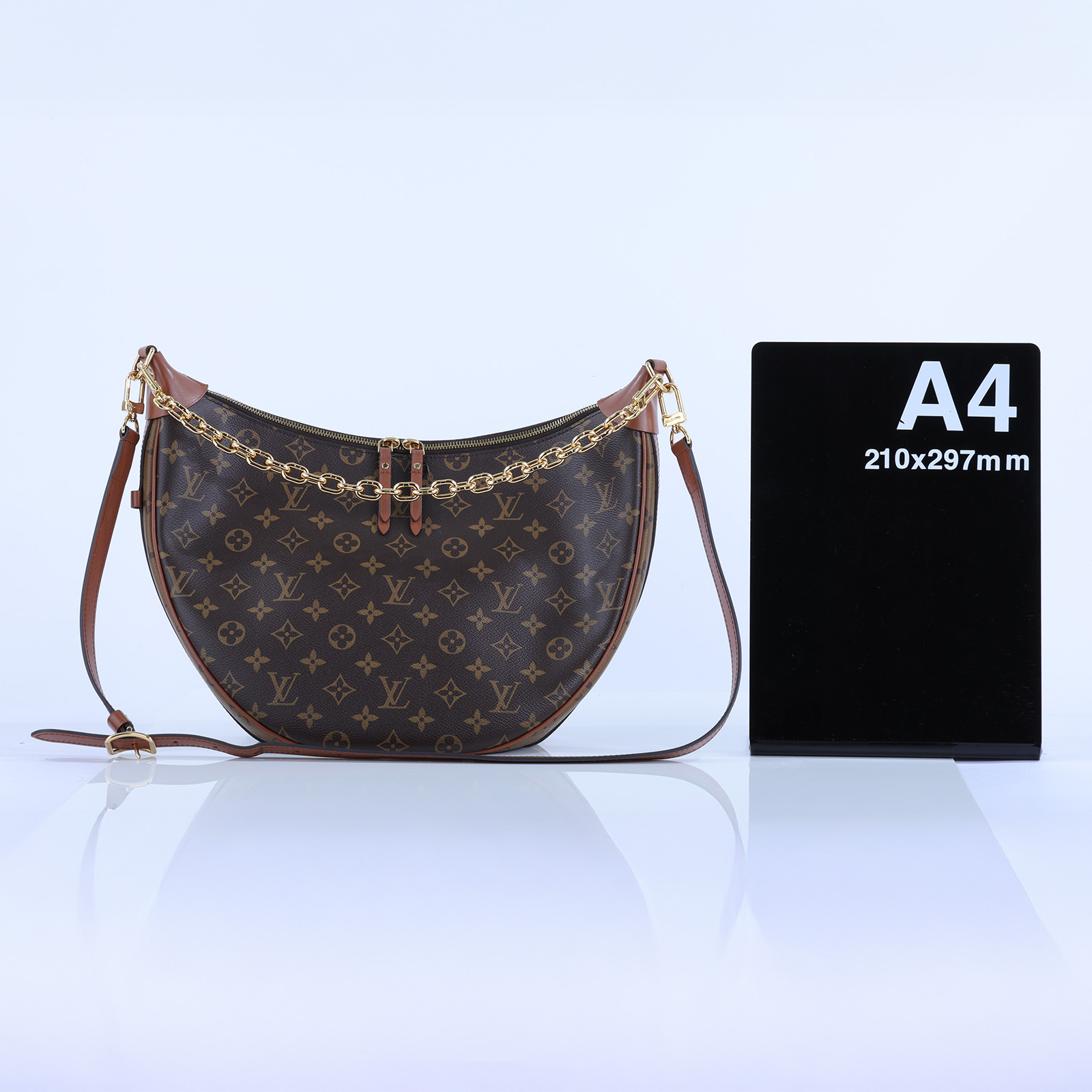 路易威登 LOUIS VUITTON Loop Hobo 經典帆布 半月包 單肩包 M46311 晶片款 原花Loop Hobo 原廠盒子/防塵袋
