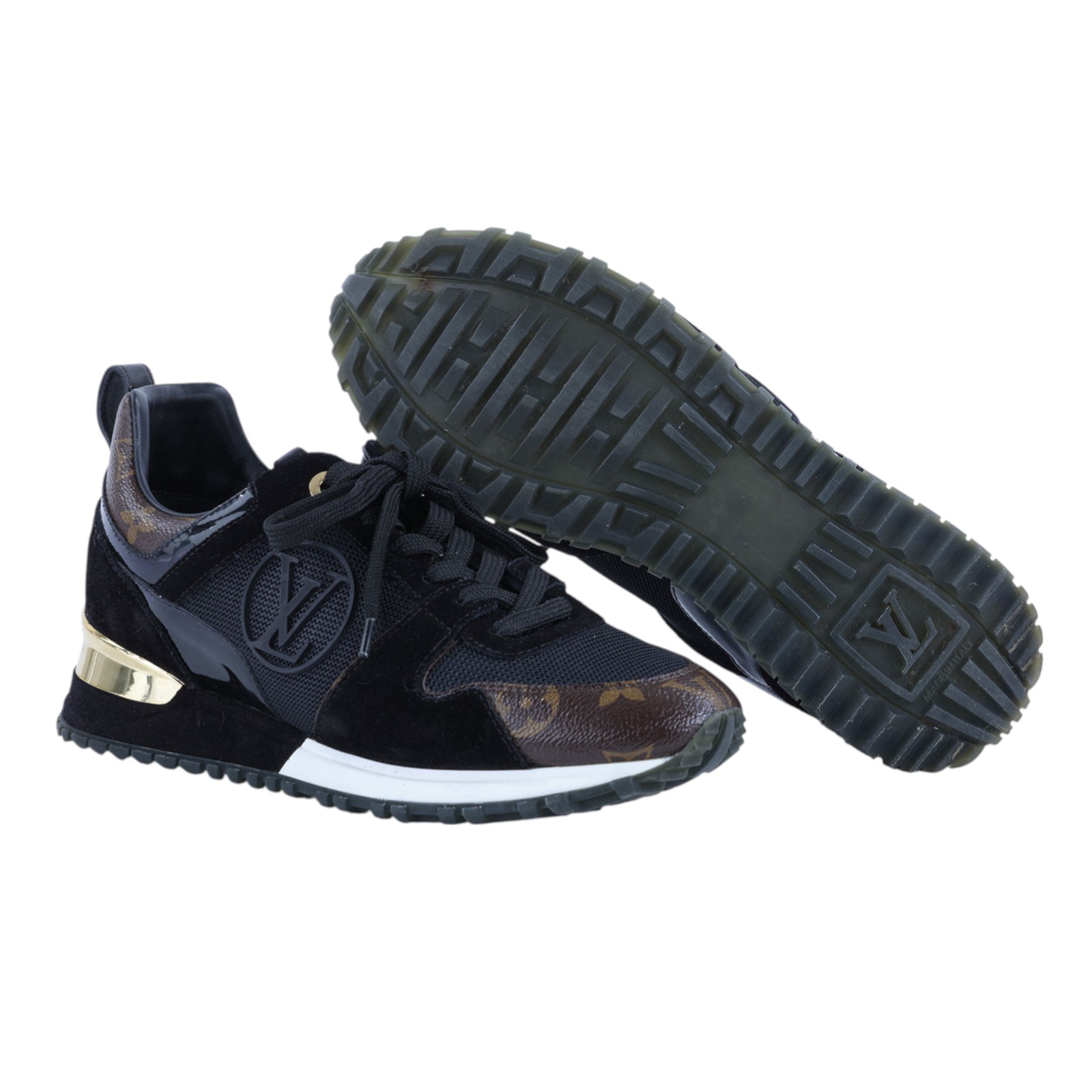路易威登 LOUIS VUITTON Run Away運動鞋 女鞋 1A3CW1 黑原花RUN AWAY #36.5 原廠盒子/防塵袋/鞋帶