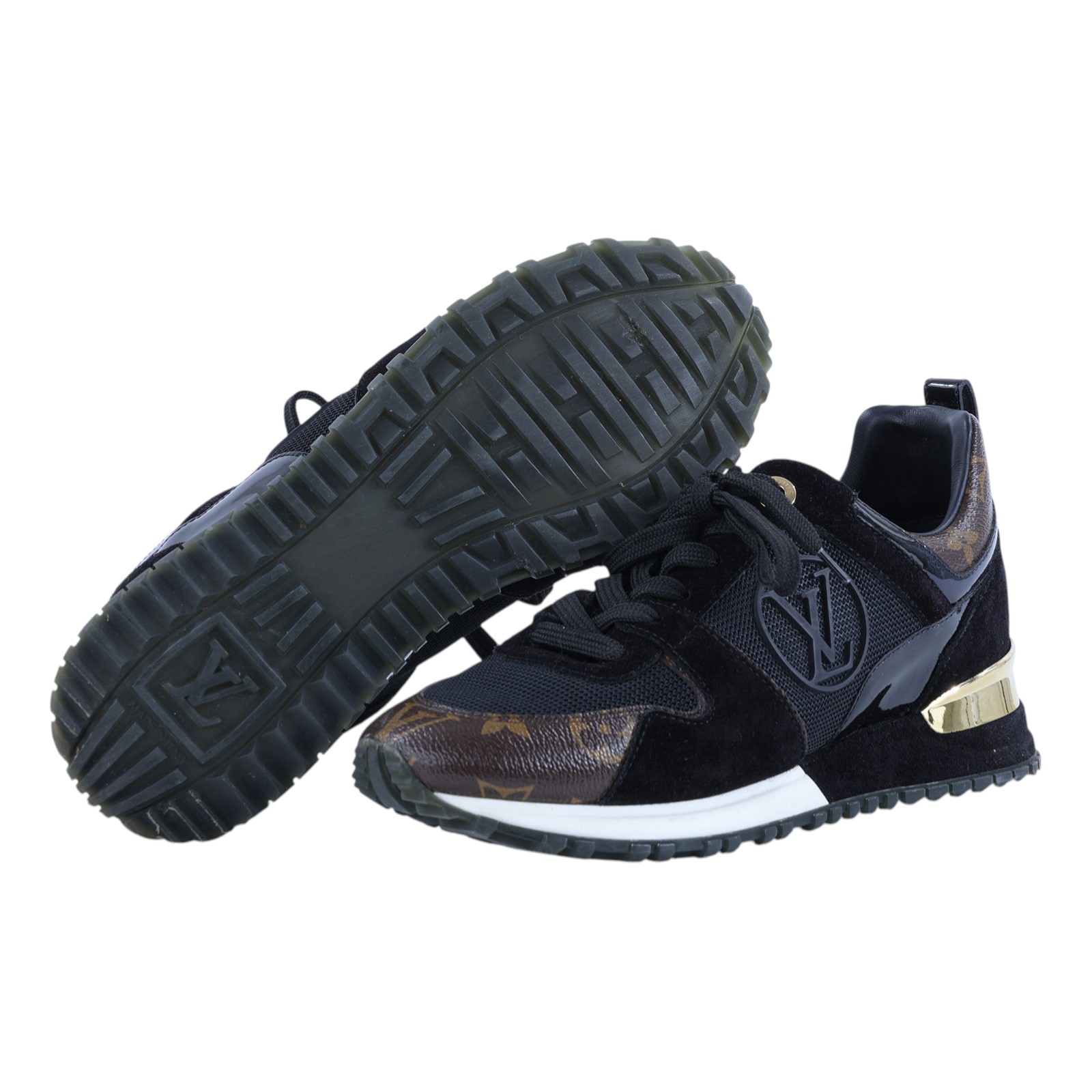 路易威登 LOUIS VUITTON Run Away運動鞋 女鞋 1A3CW1 黑原花RUN AWAY #36.5 原廠盒子/防塵袋/鞋帶